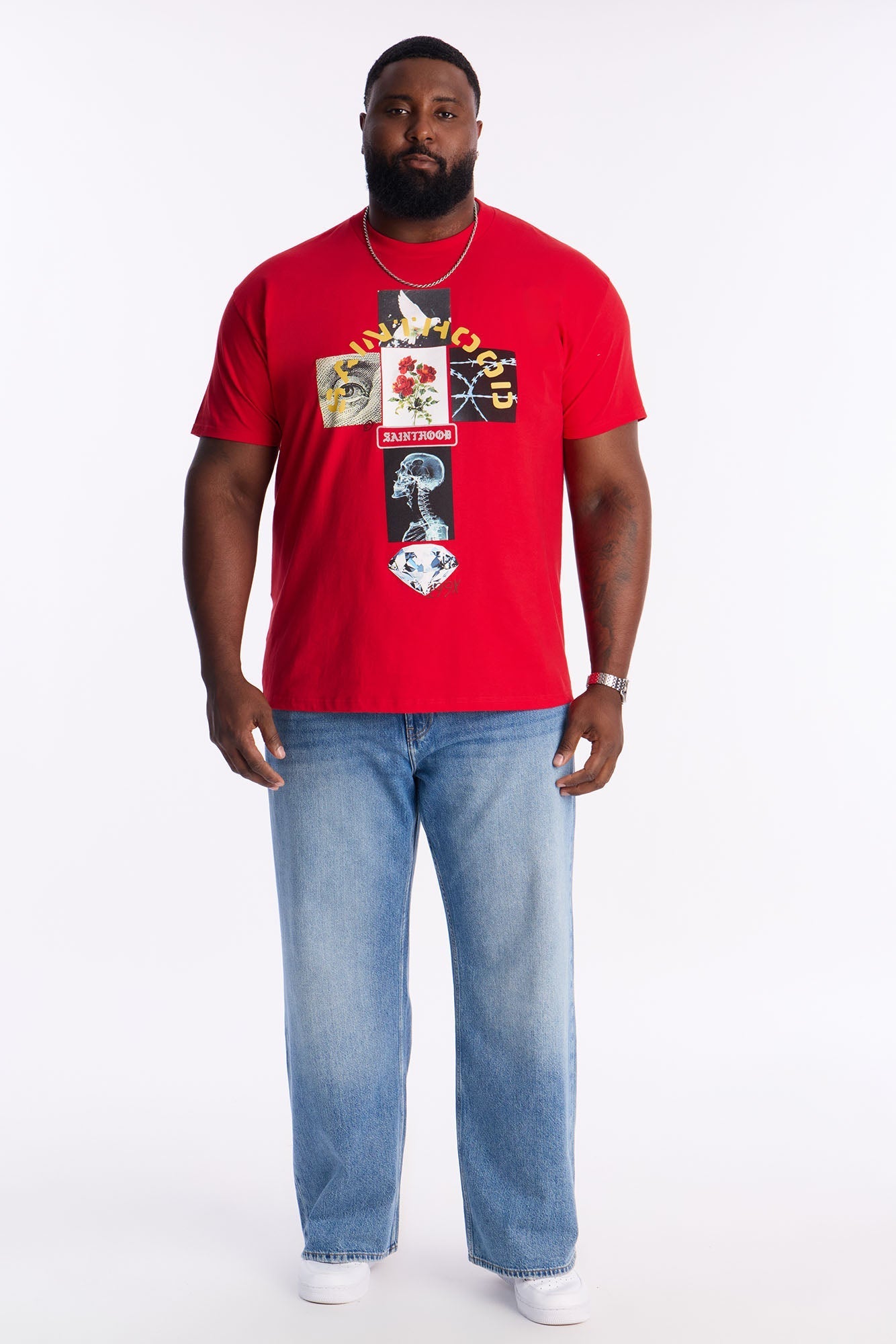 Sainthood 199X Forever Short Sleeve Tee - Red Fashion Nova