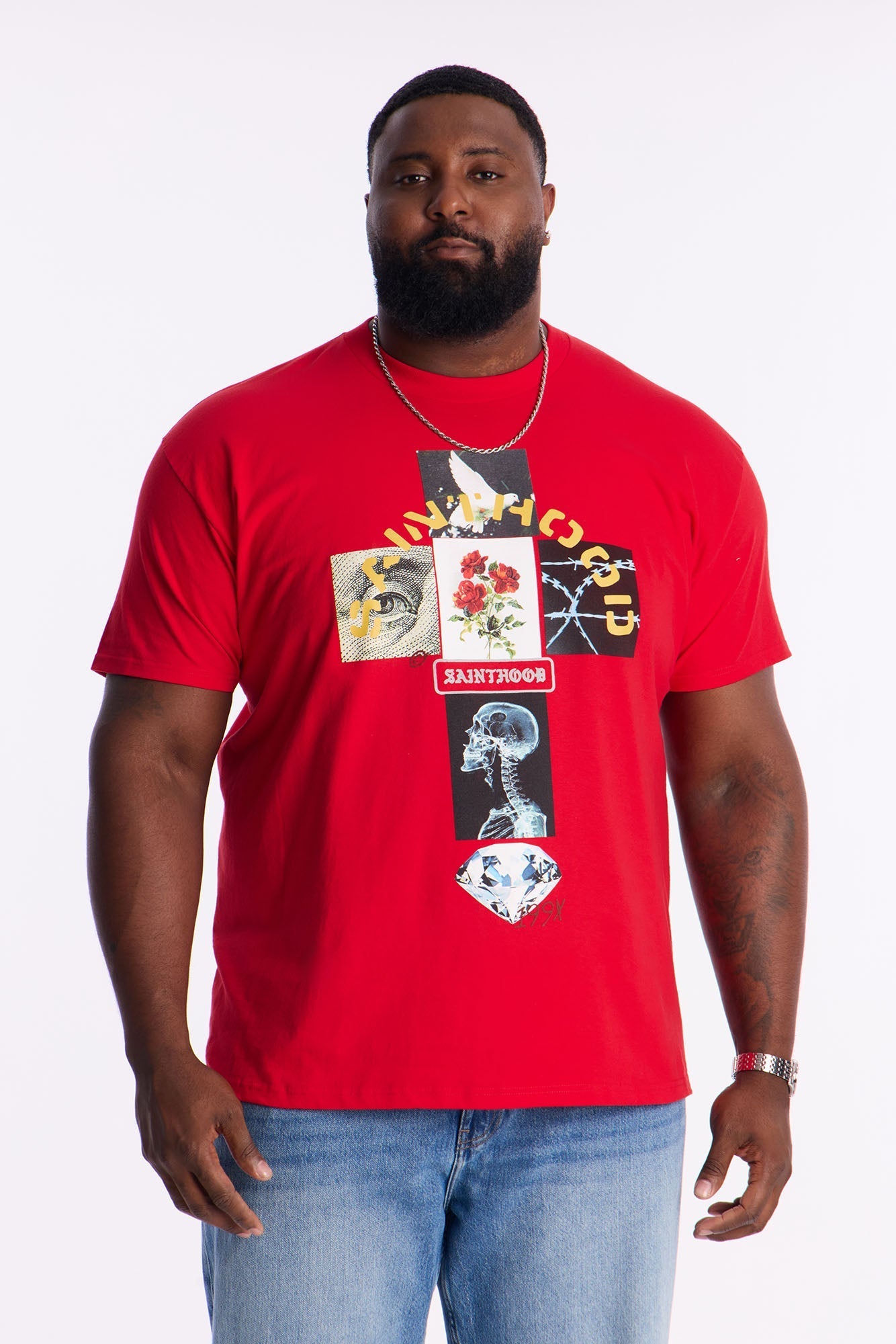 Sainthood 199X Forever Short Sleeve Tee - Red Fashion Nova