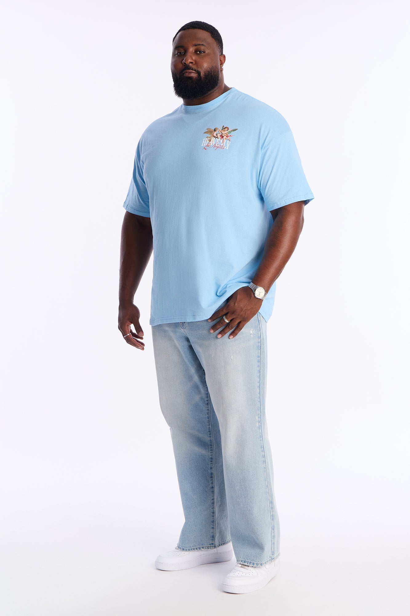 Heavenly Los Angeles Short Sleeve Tee - Light Blue Fashion Nova