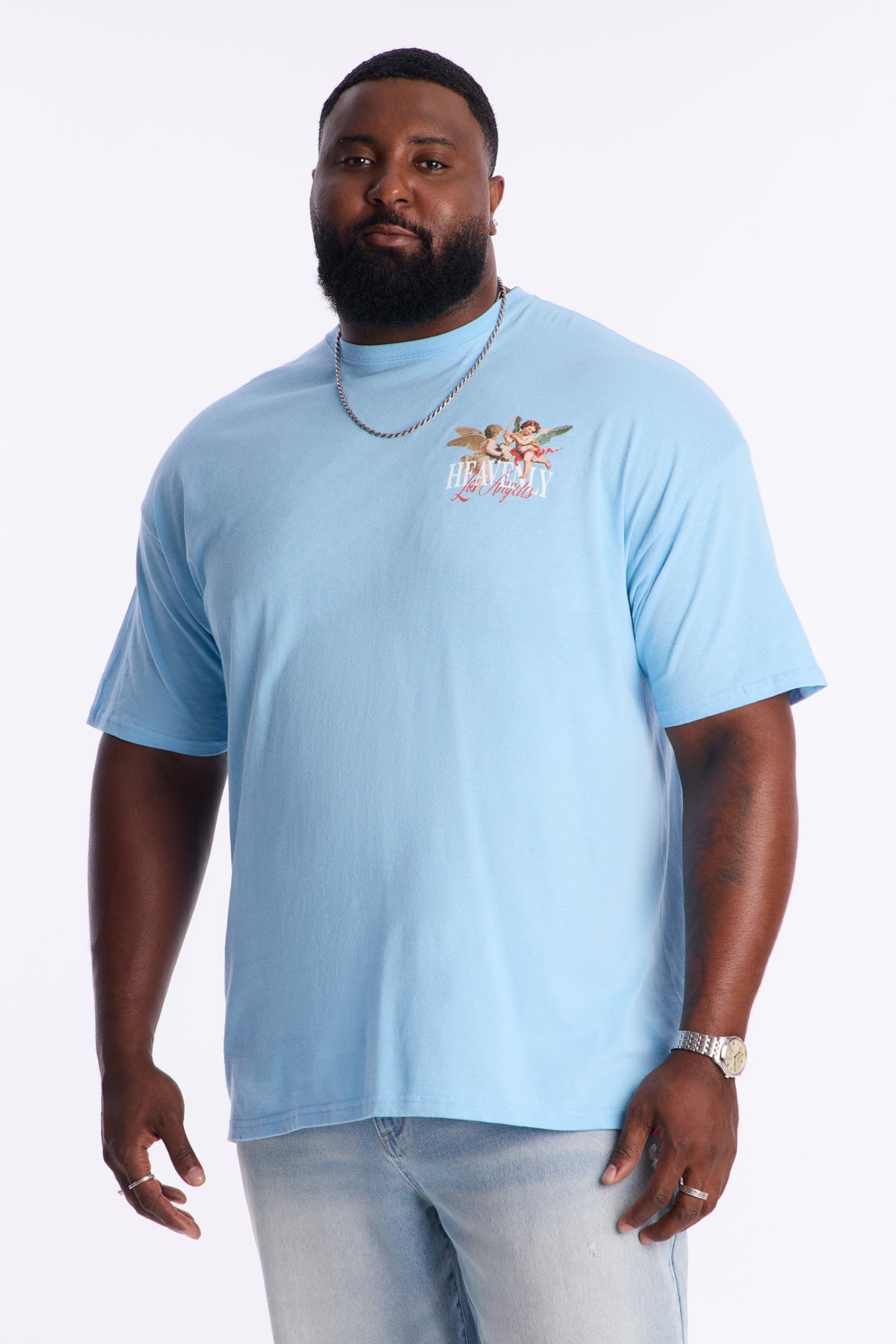 Heavenly Los Angeles Short Sleeve Tee - Light Blue Fashion Nova