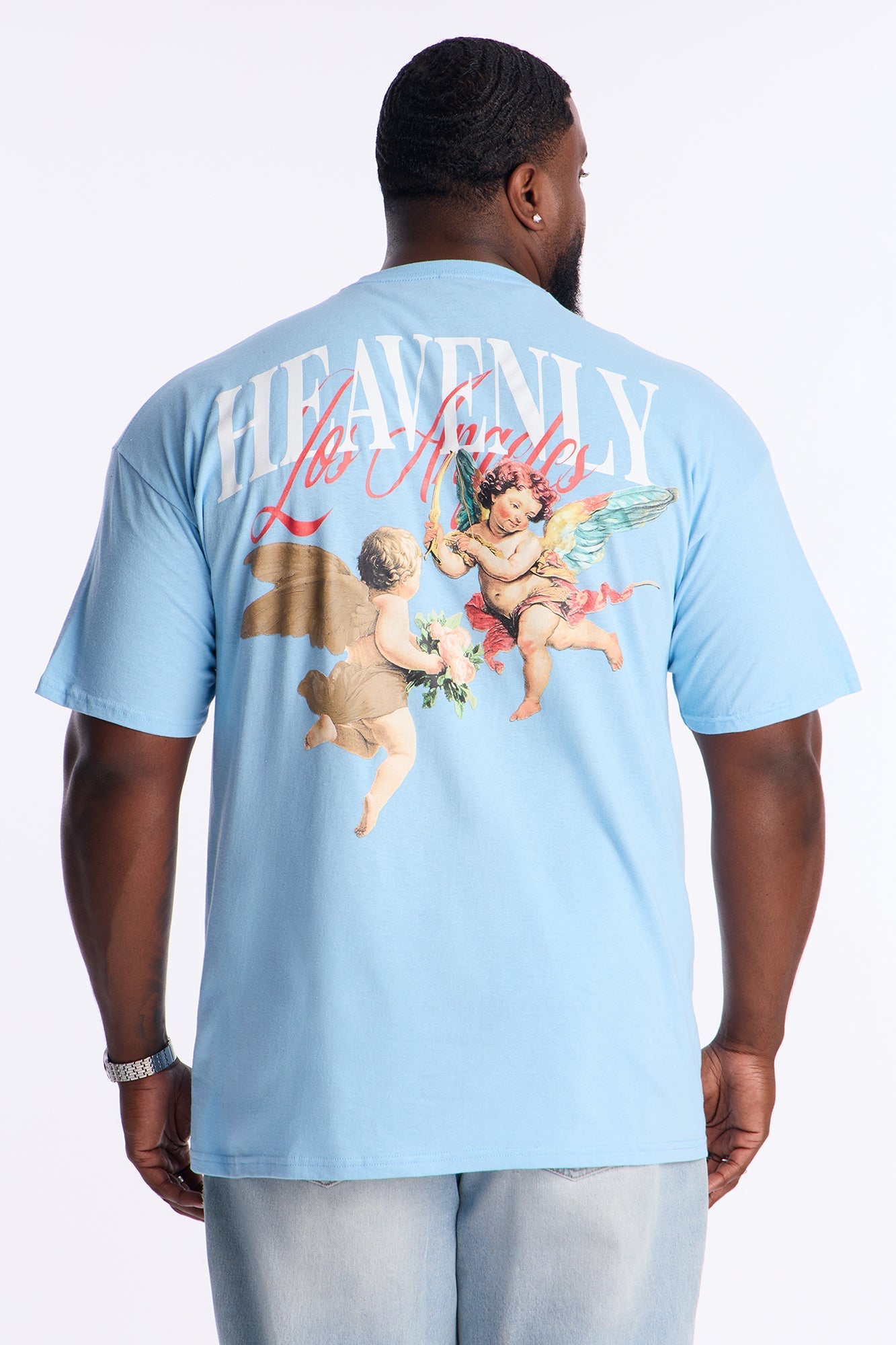 Heavenly Los Angeles Short Sleeve Tee - Light Blue Fashion Nova
