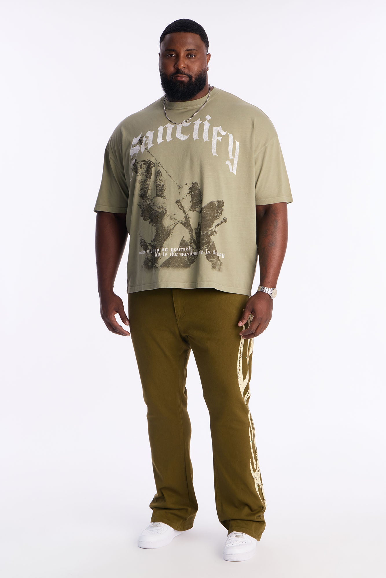 Sanctify Oversized Short Sleeve Tee - Olive Fashion Nova