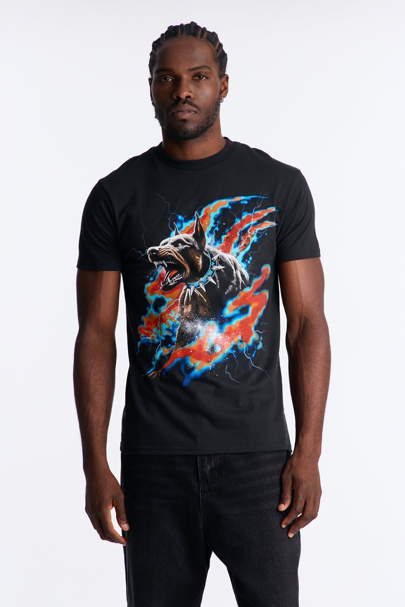 Doberman Rage Short Sleeve Tee - Black Wash Fashion Nova