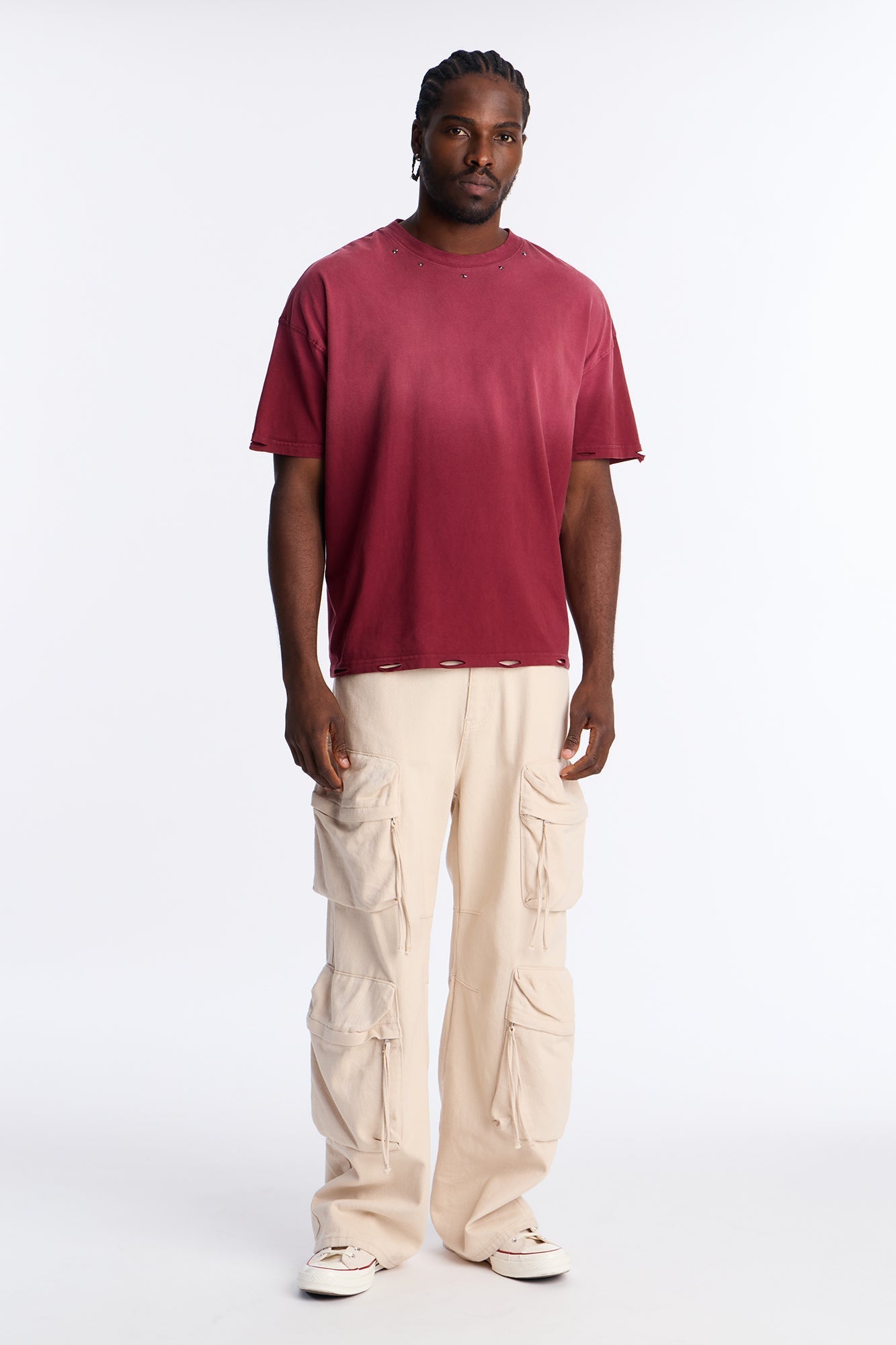 Vintage Wash Relaxed Edge Tee - Red Fashion Nova