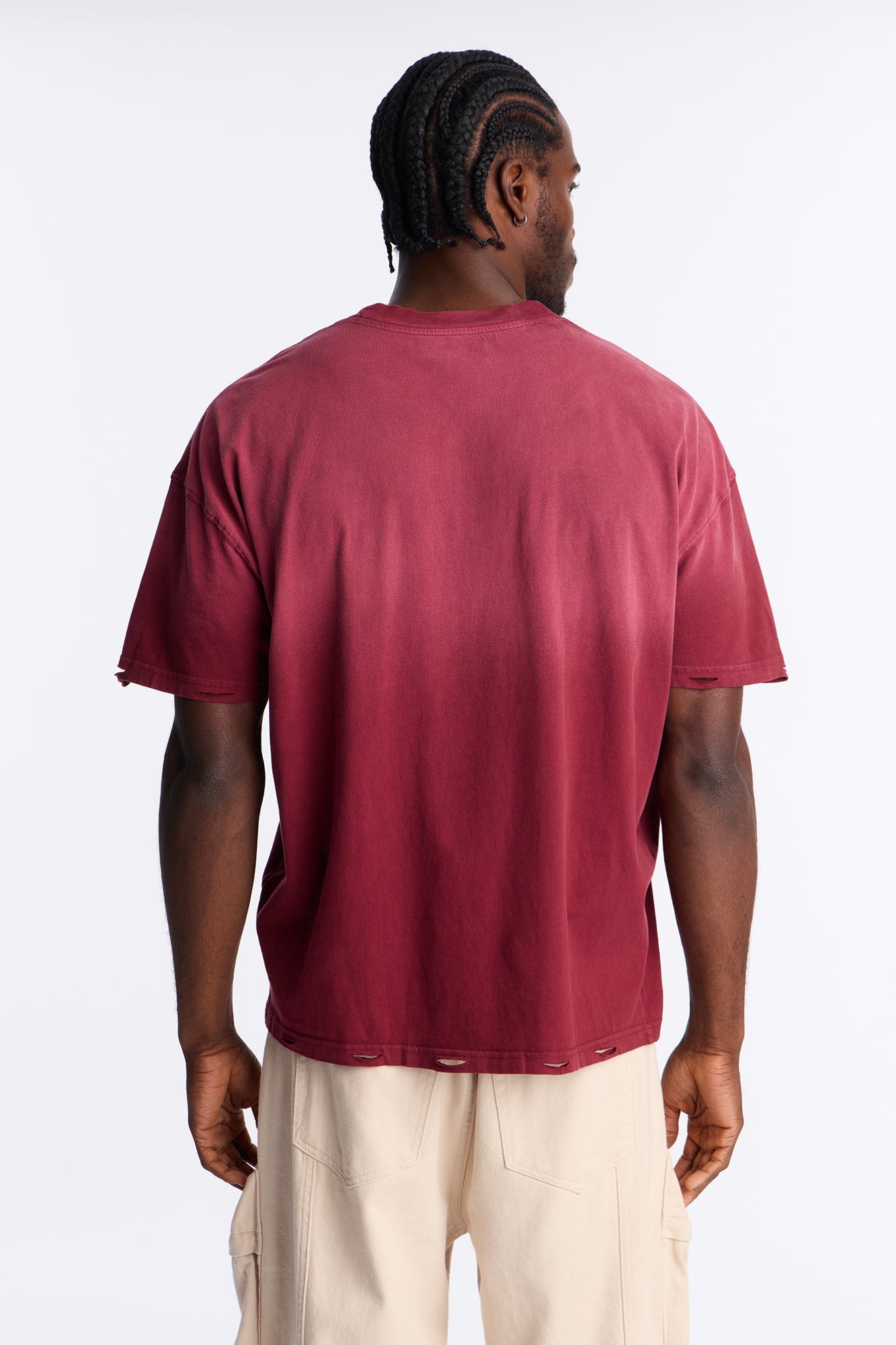 Vintage Wash Relaxed Edge Tee - Red Fashion Nova