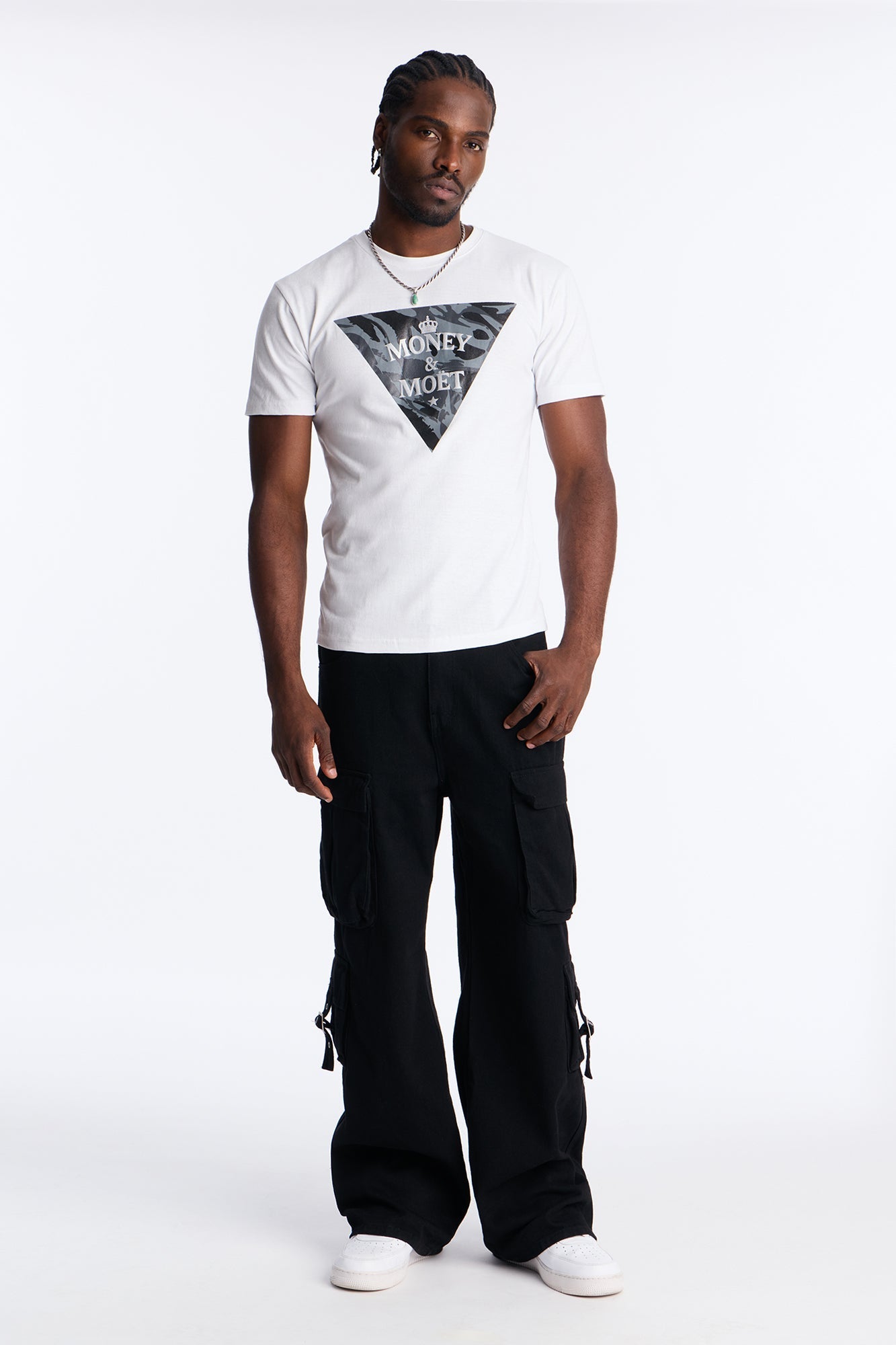 Money & Moet Short Sleeve Tee - White Fashion Nova