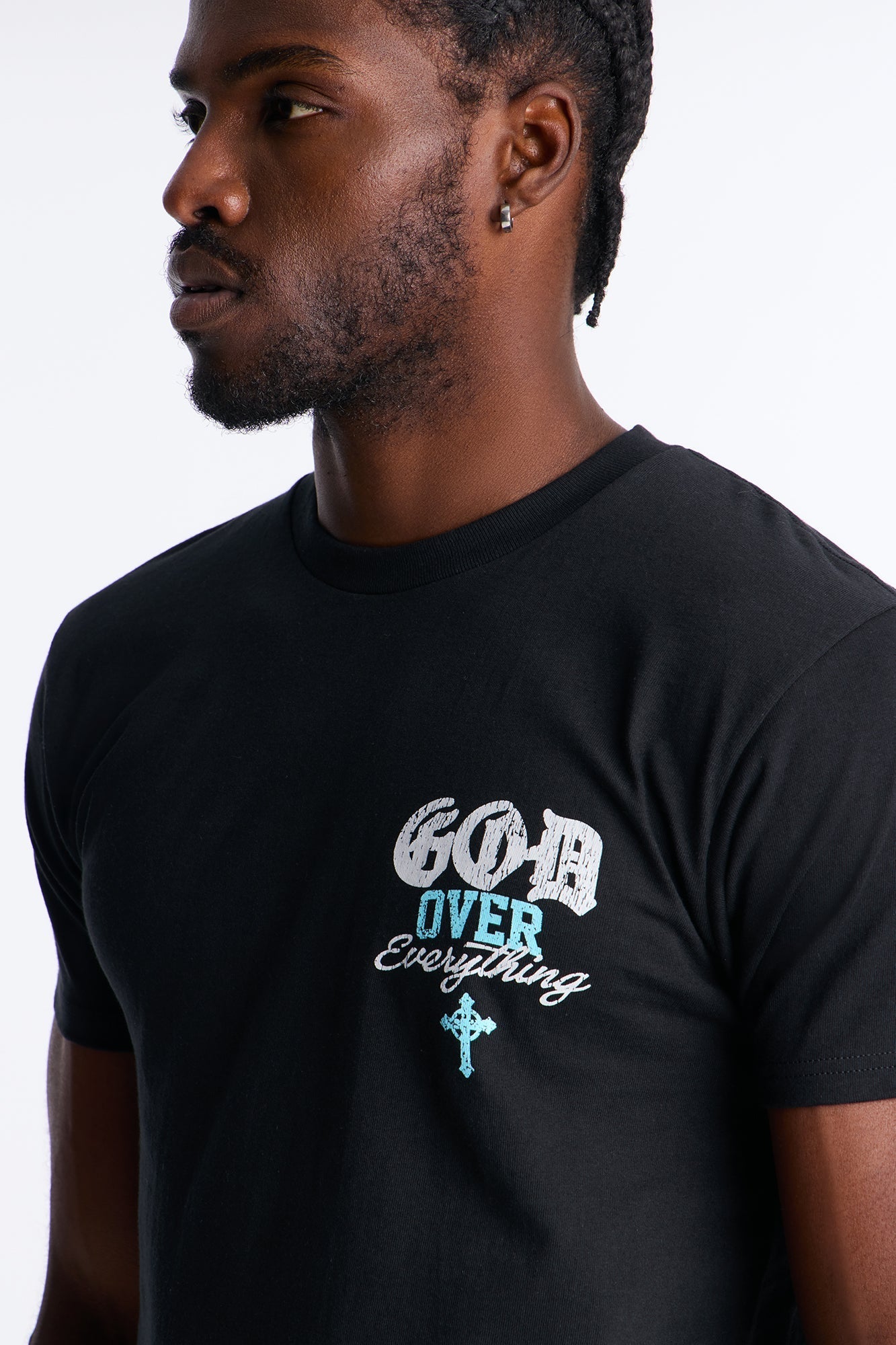 God Over Everything Short Sleeve Tee - Black Fashion Nova