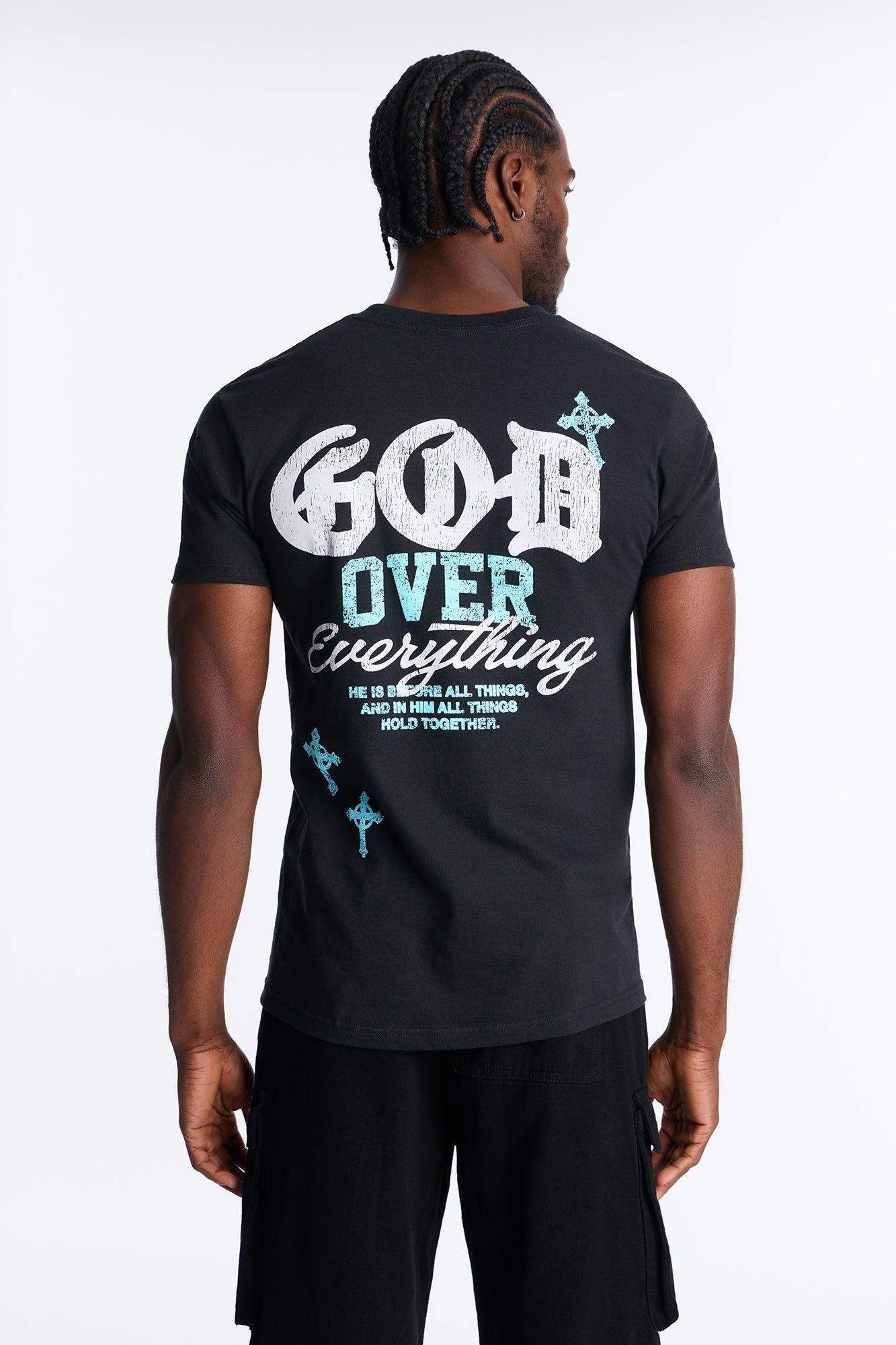 God Over Everything Short Sleeve Tee - Black Fashion Nova