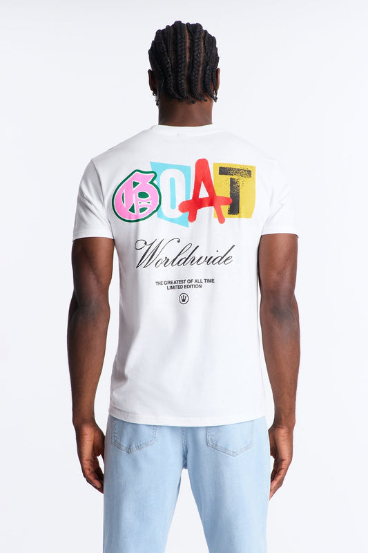 GOAT Worldwide Limited Edition Short Sleeve Tee - White Fashion Nova