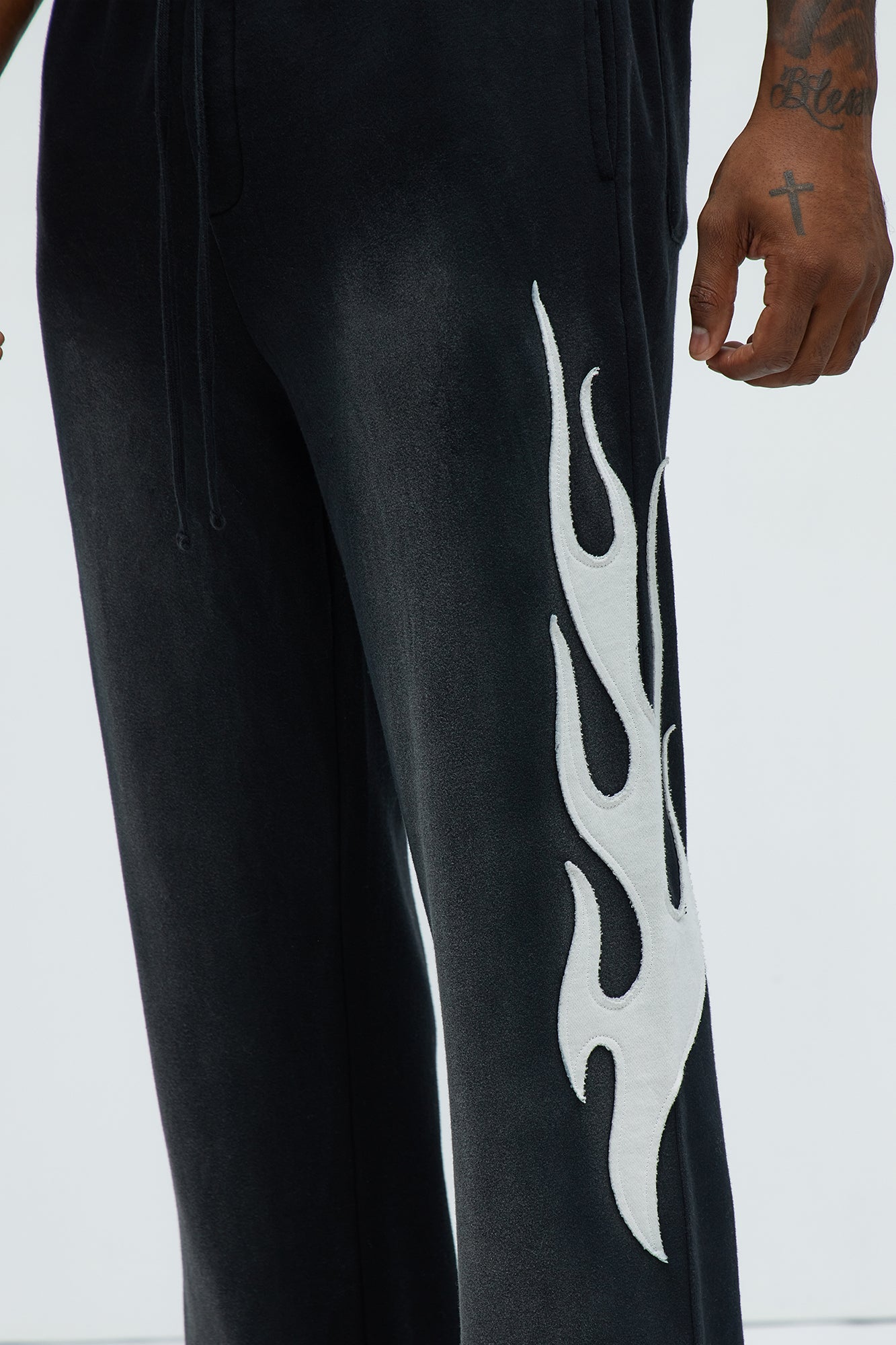 Flame Time Tyson Straight Sweatpants - Black Fashion Nova