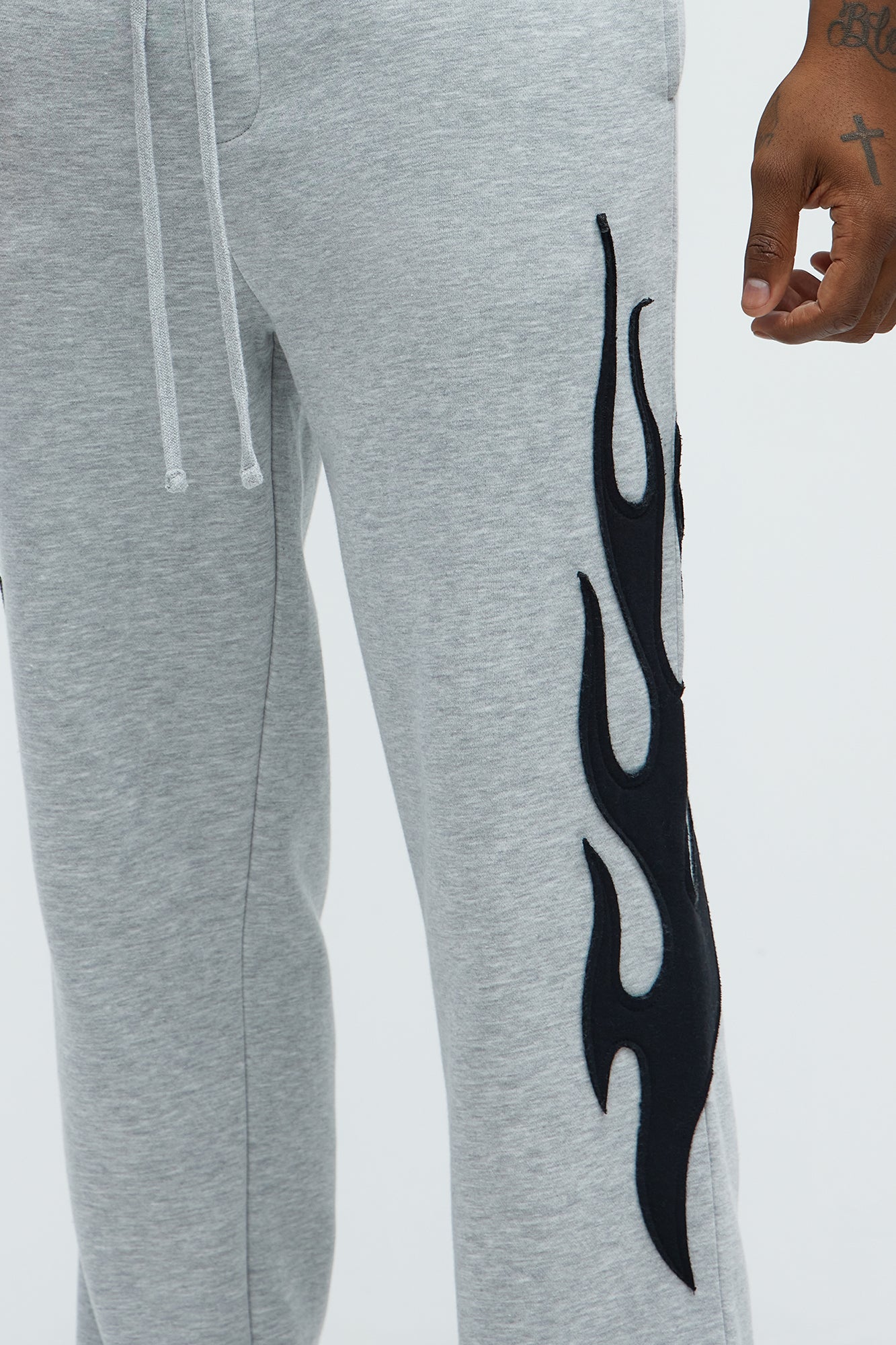 Flame Time Tyson Straight Sweatpants - Heather Grey Fashion Nova