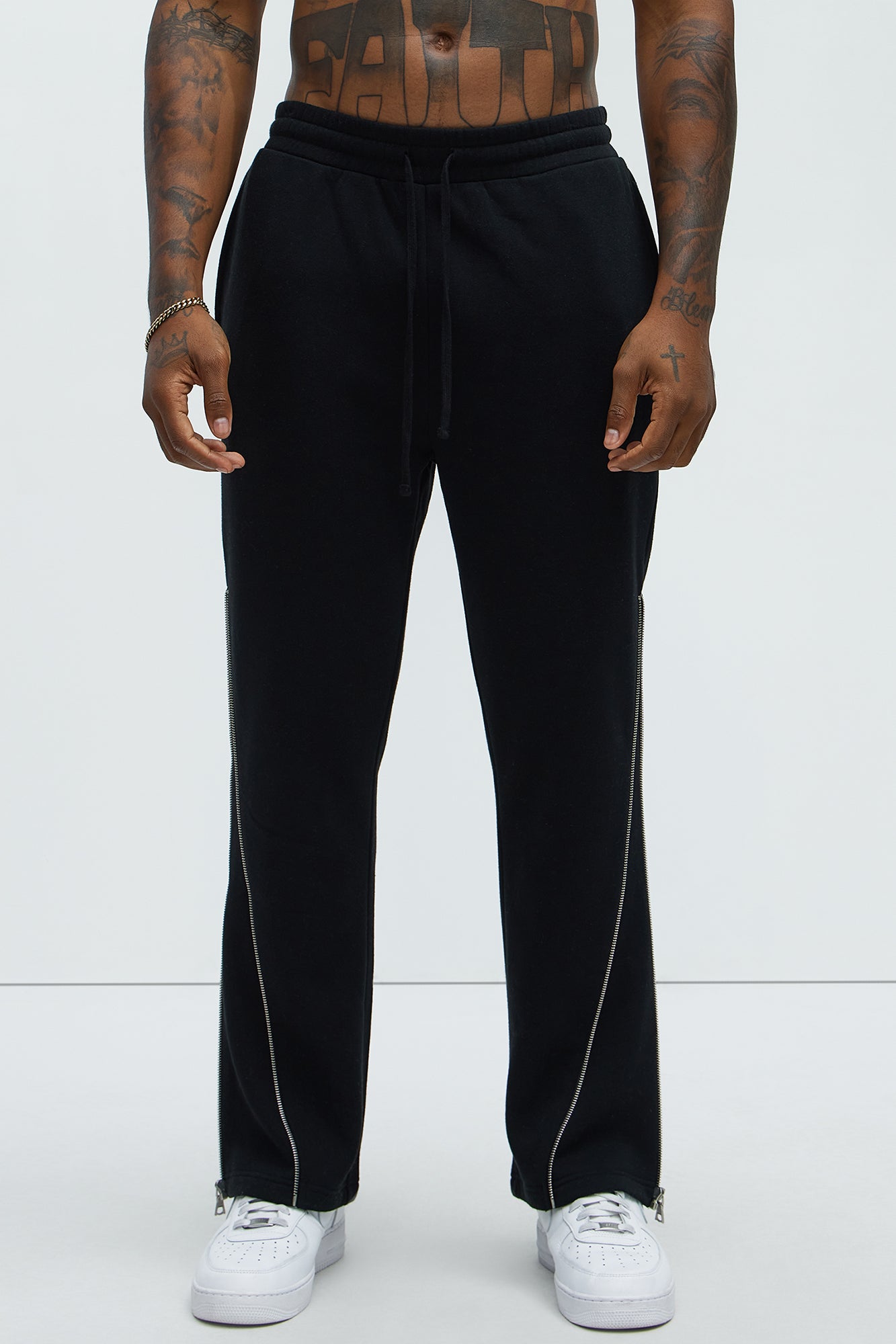Tyson Stay Away Relaxed Flare Sweatpants - Black Fashion Nova