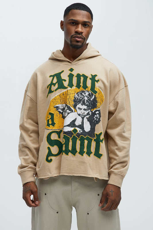 Aint A Saint Hoodie - Khaki Fashion Nova