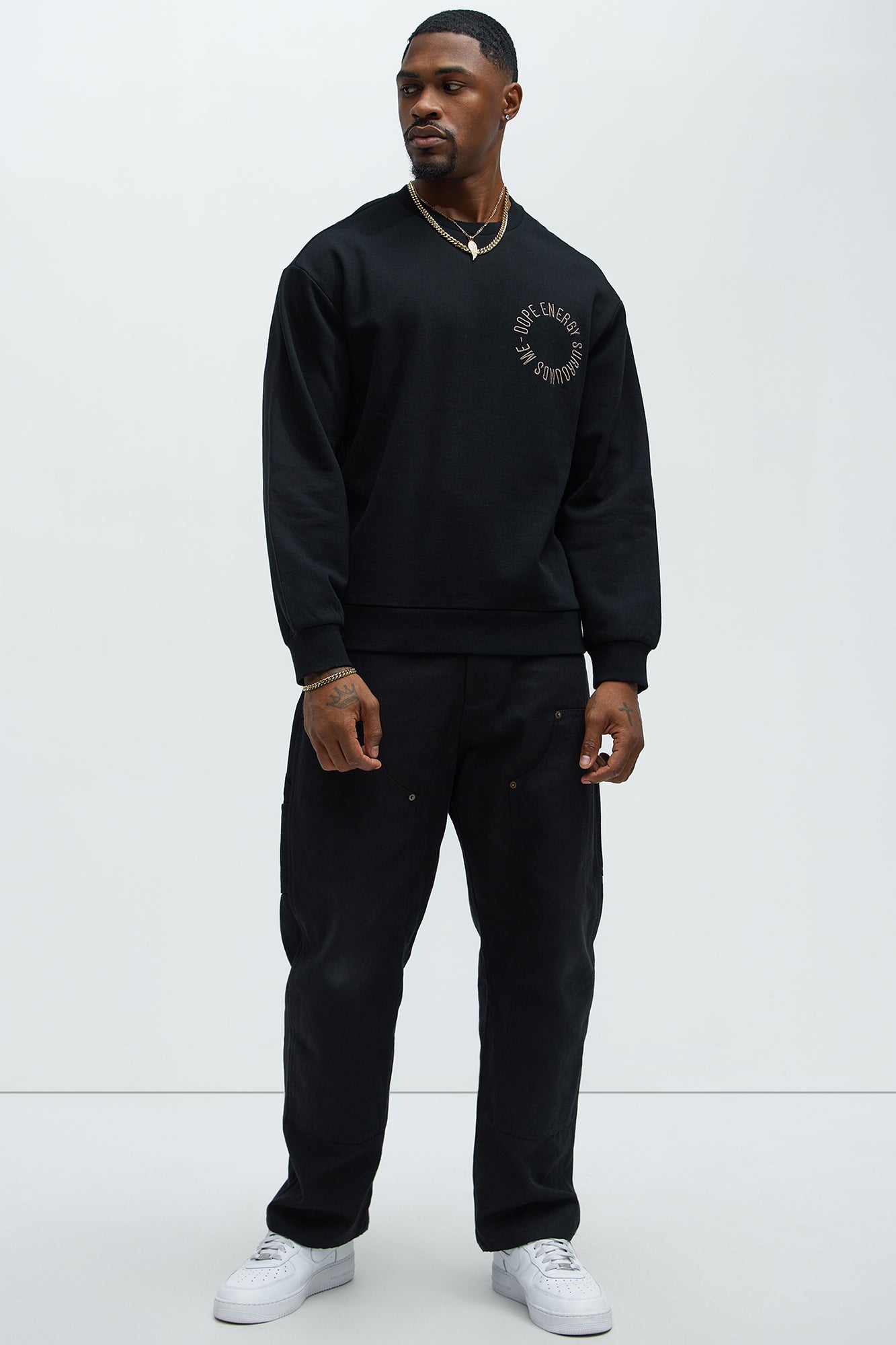 Tyson Dope Energy Crewneck Sweatshirt - Black Fashion Nova