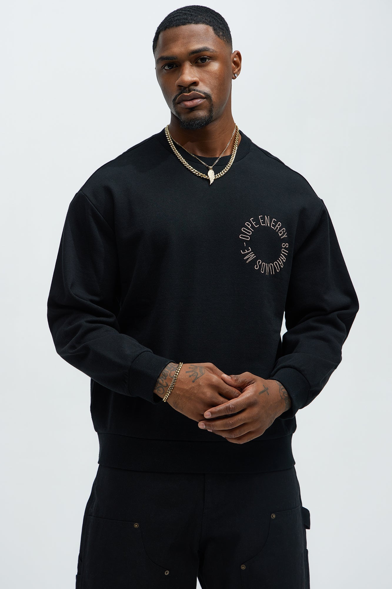 Tyson Dope Energy Crewneck Sweatshirt - Black Fashion Nova