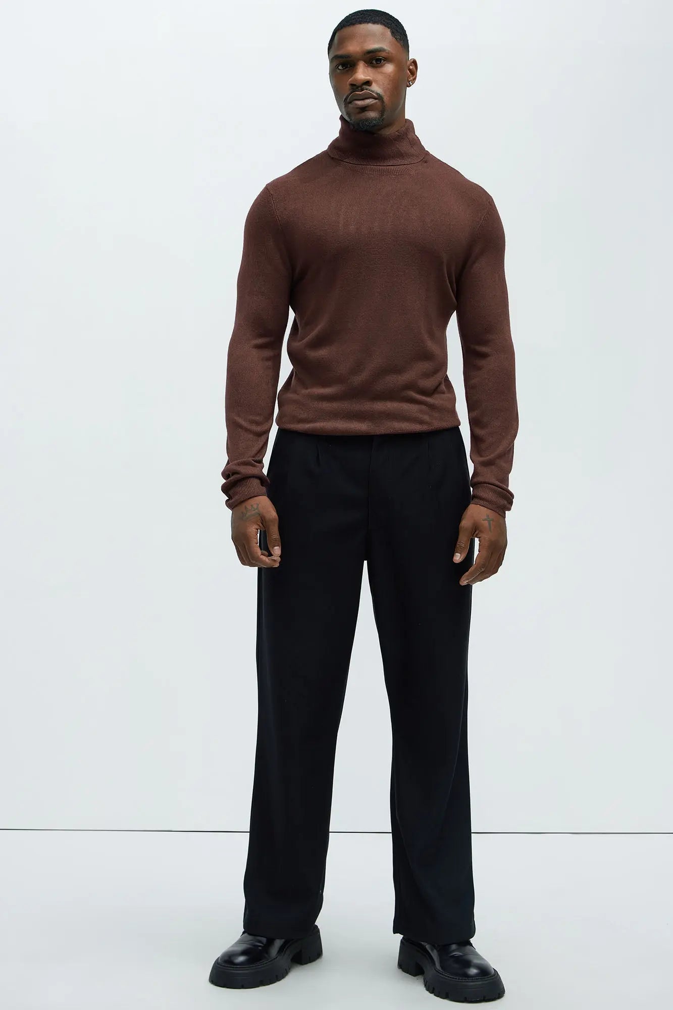 DeAngelo Turtleneck Sweater - Chocolate Fashion Nova