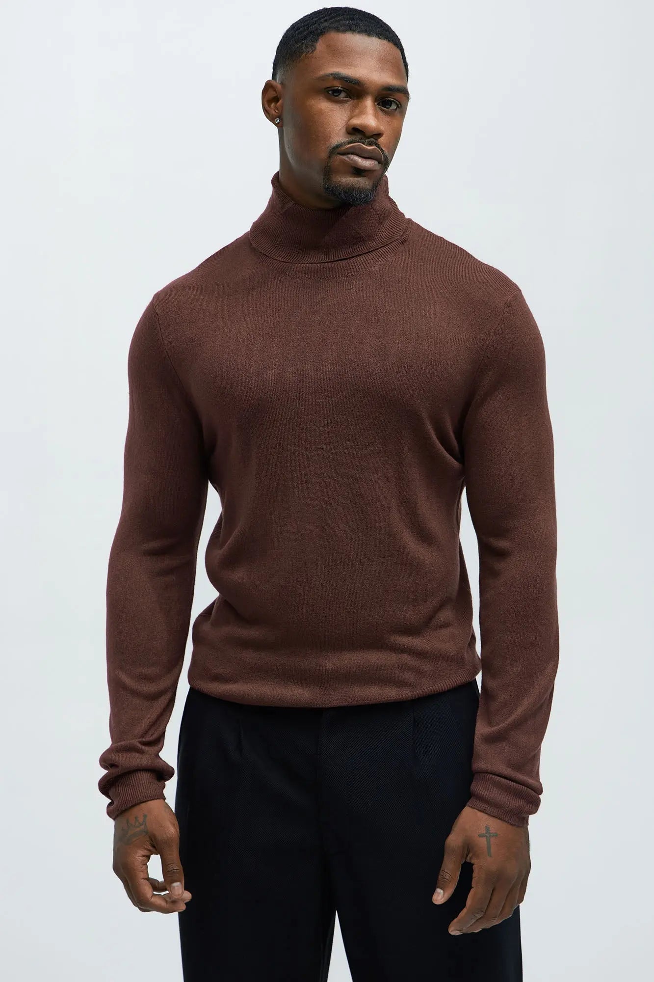 DeAngelo Turtleneck Sweater - Chocolate Fashion Nova