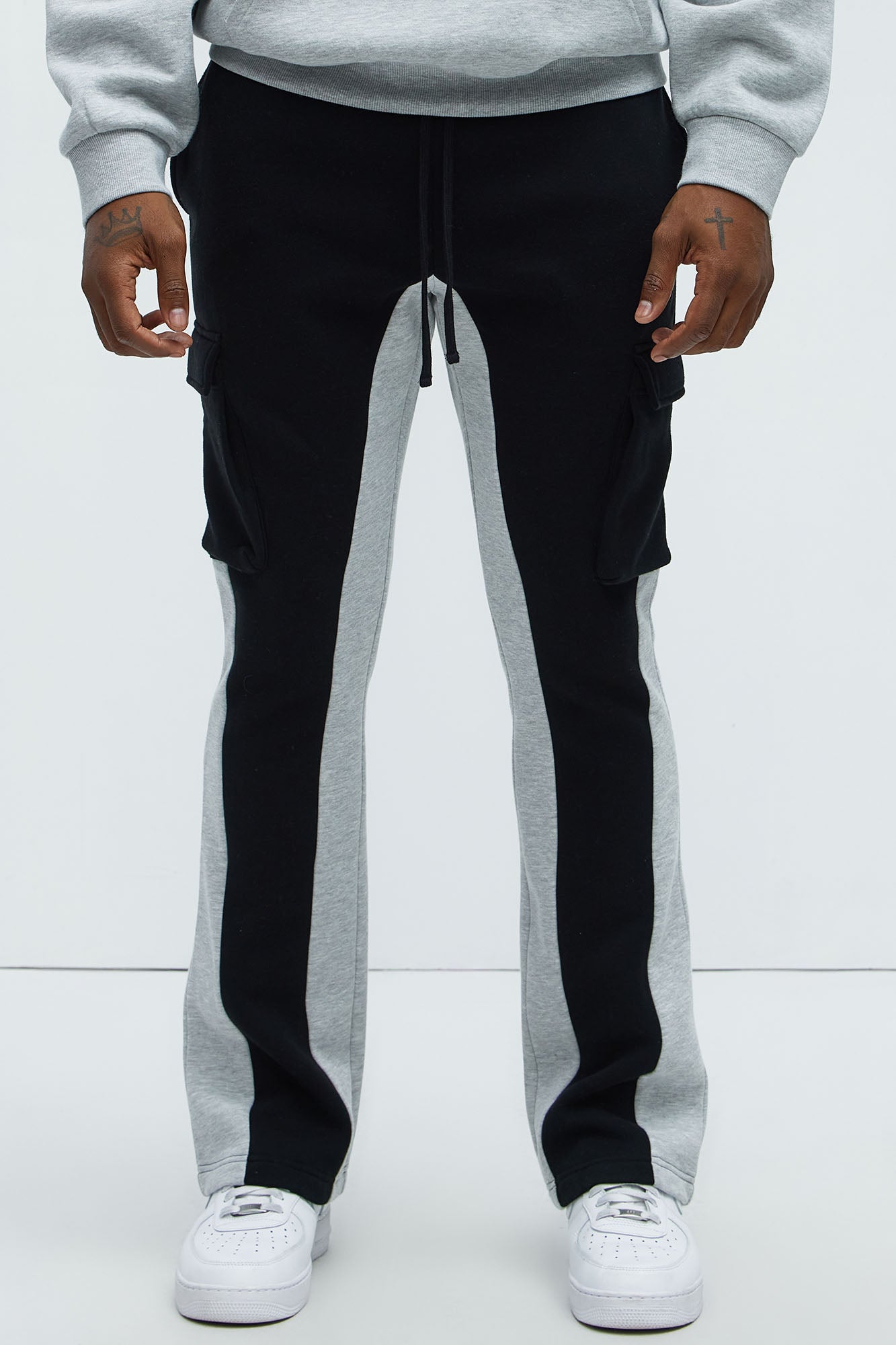 Tyson Flared Cargo Sweatpants - Black Fashion Nova