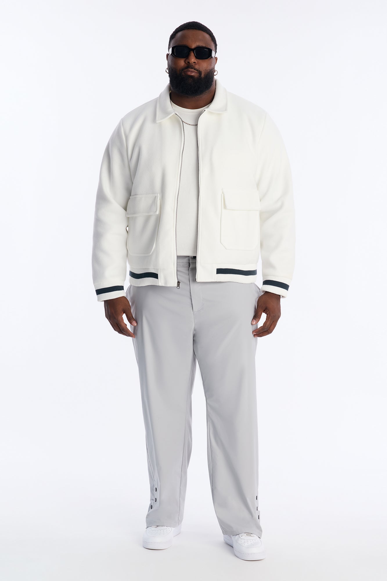 Retro Rib Wool Varsity Jacket - White Fashion Nova