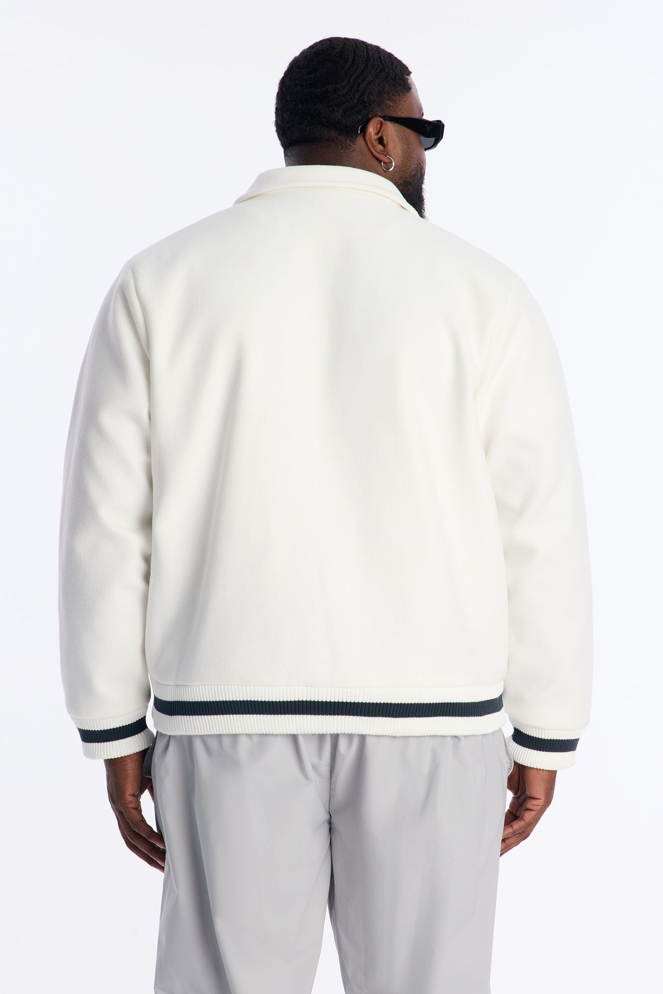 Retro Rib Wool Varsity Jacket - White Fashion Nova