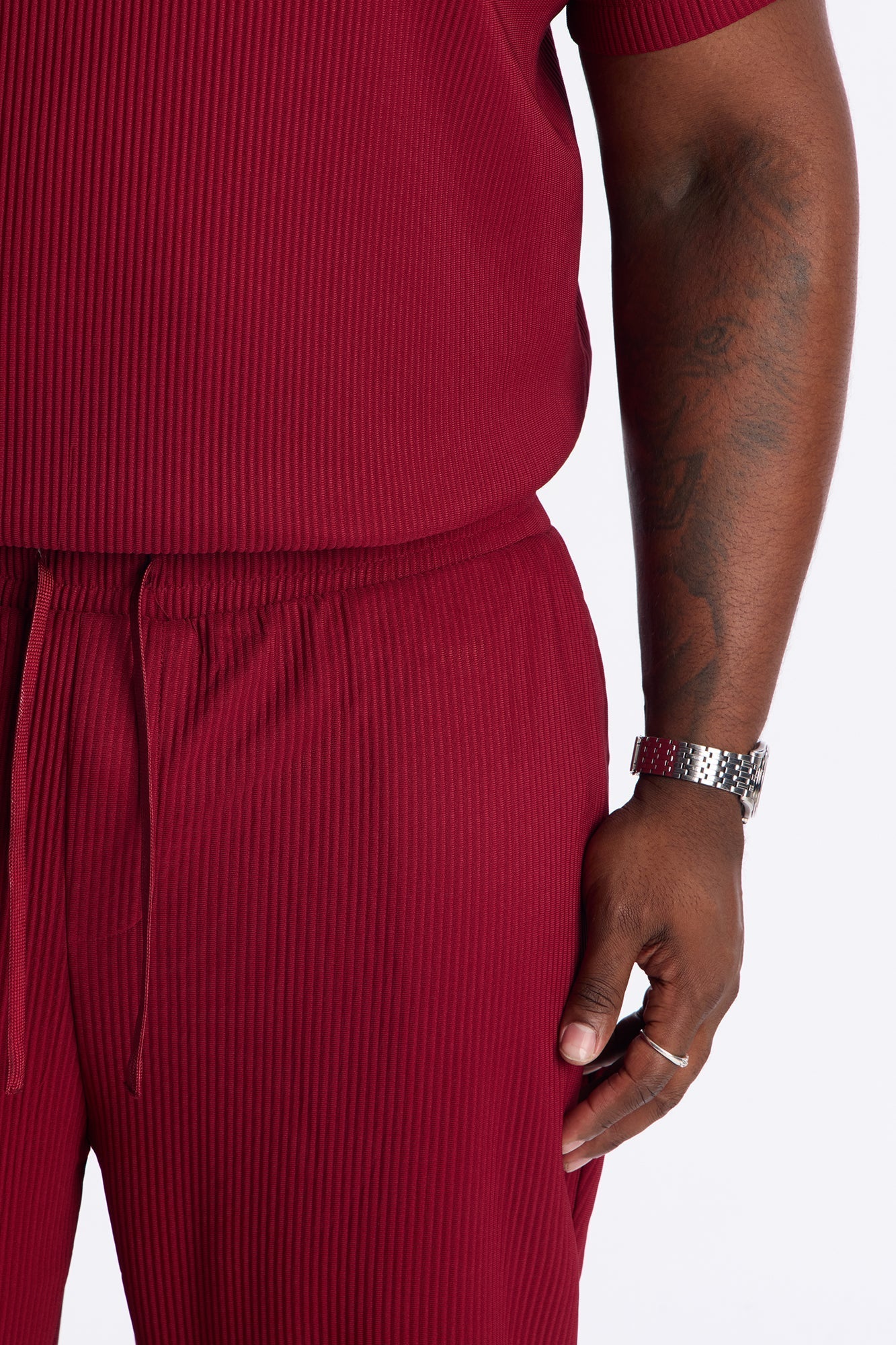 Show Up Slim Slit Pants - Burgundy Fashion Nova