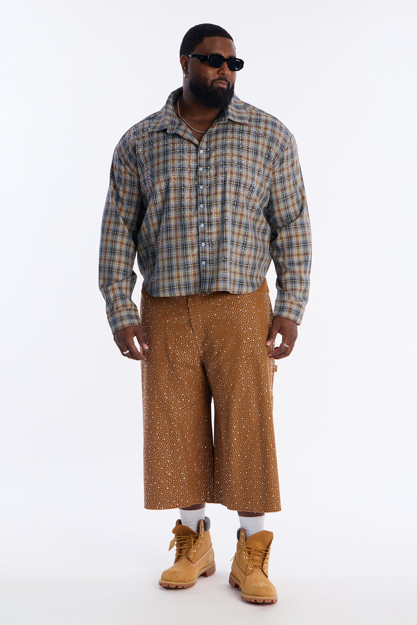 Extreme Baggy Flashing Lights Short - Tan Fashion Nova