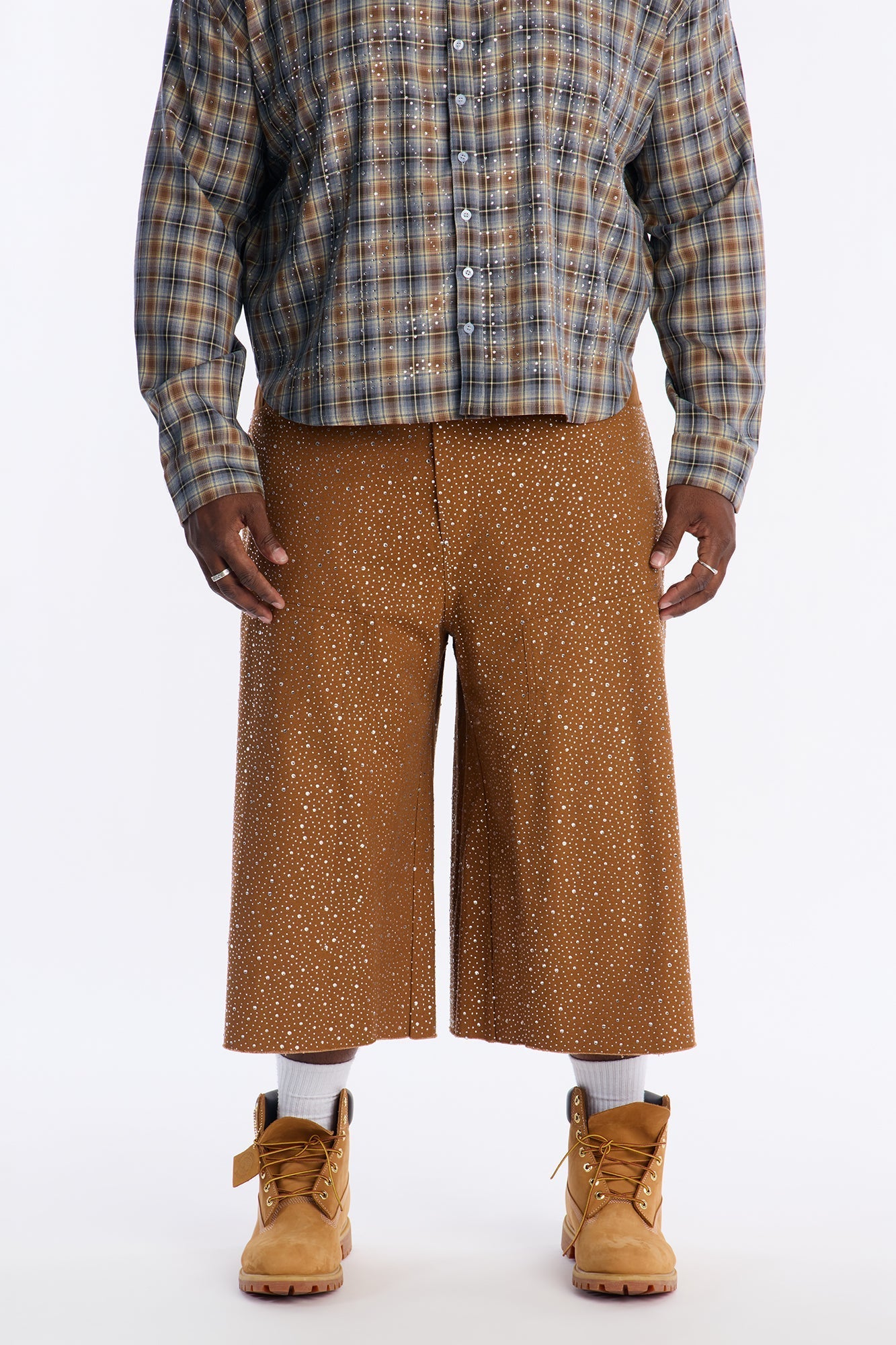 Extreme Baggy Flashing Lights Short - Tan Fashion Nova