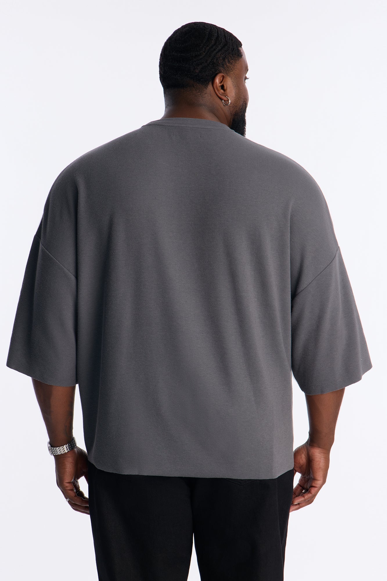 Relaxed Boxy Dreamer Knit Tee - Dark Grey Fashion Nova