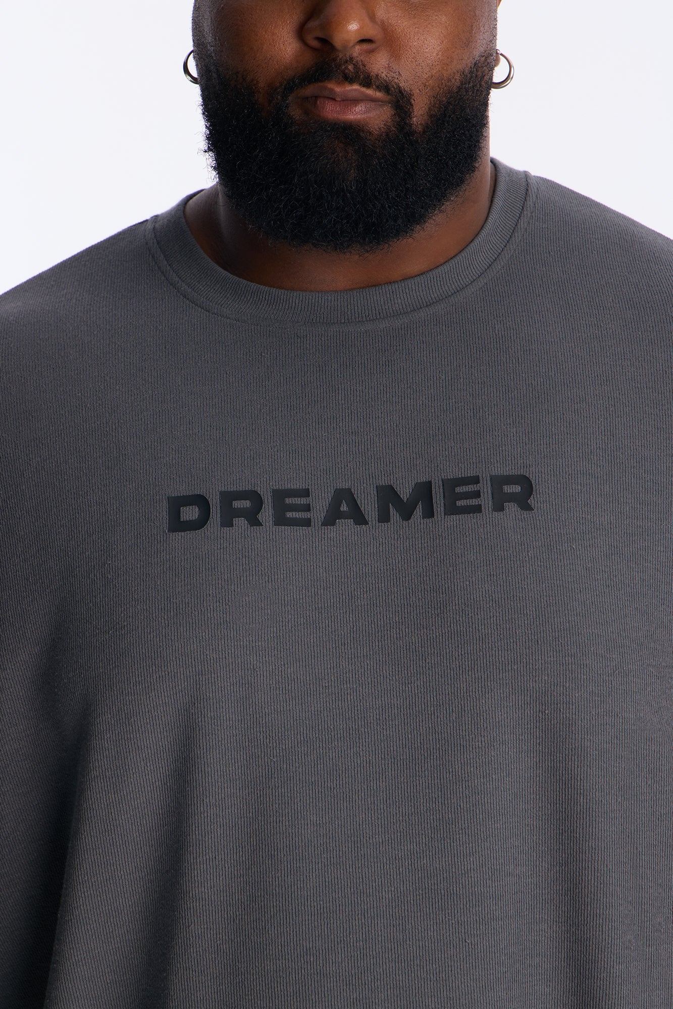 Relaxed Boxy Dreamer Knit Tee - Dark Grey Fashion Nova
