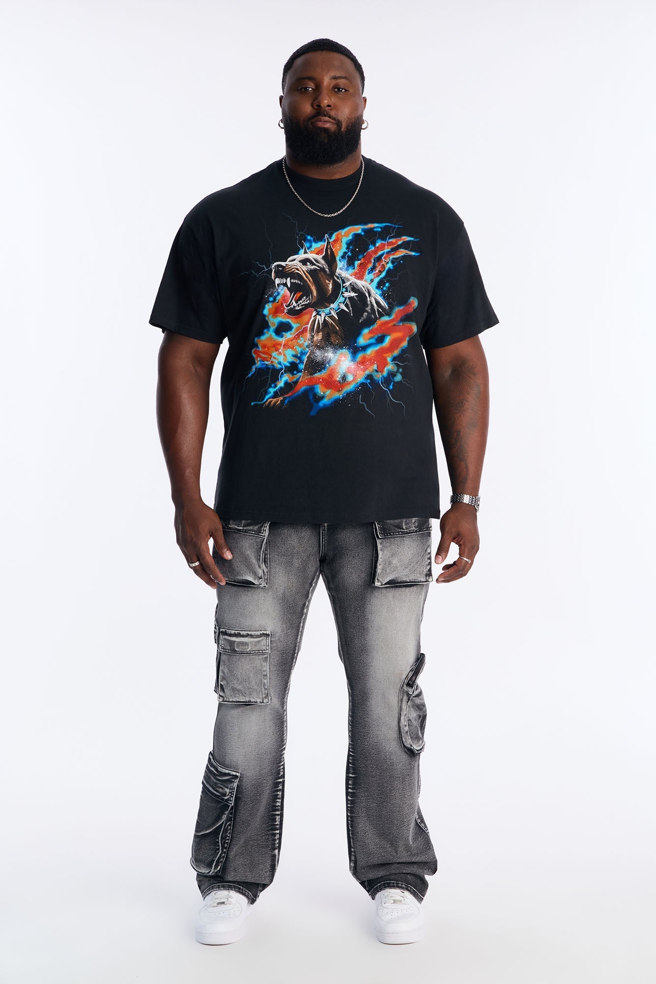 Doberman Rage Short Sleeve Tee - Black Wash Fashion Nova