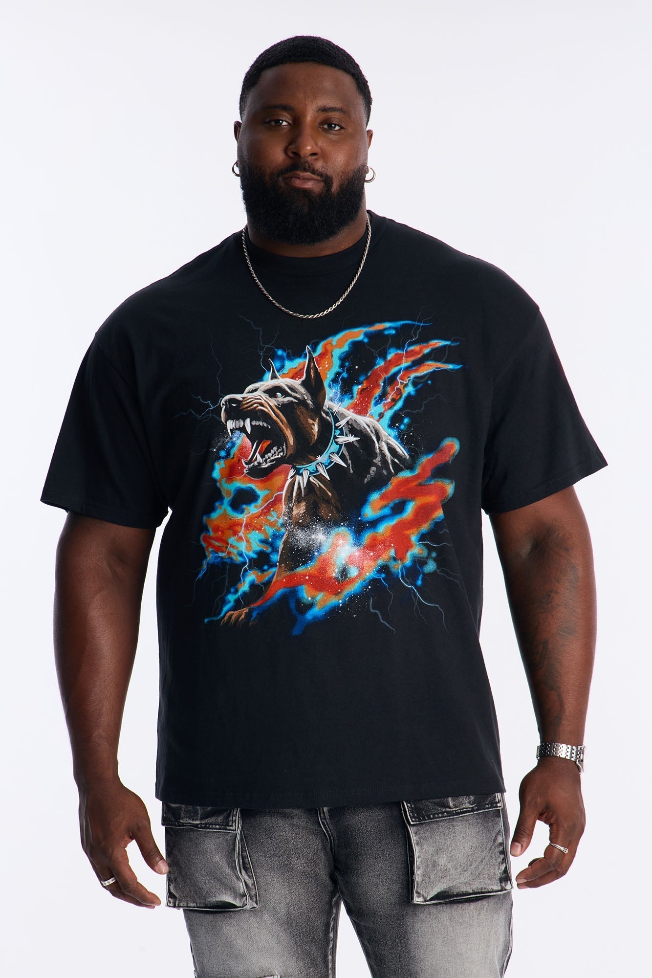 Doberman Rage Short Sleeve Tee - Black Wash Fashion Nova