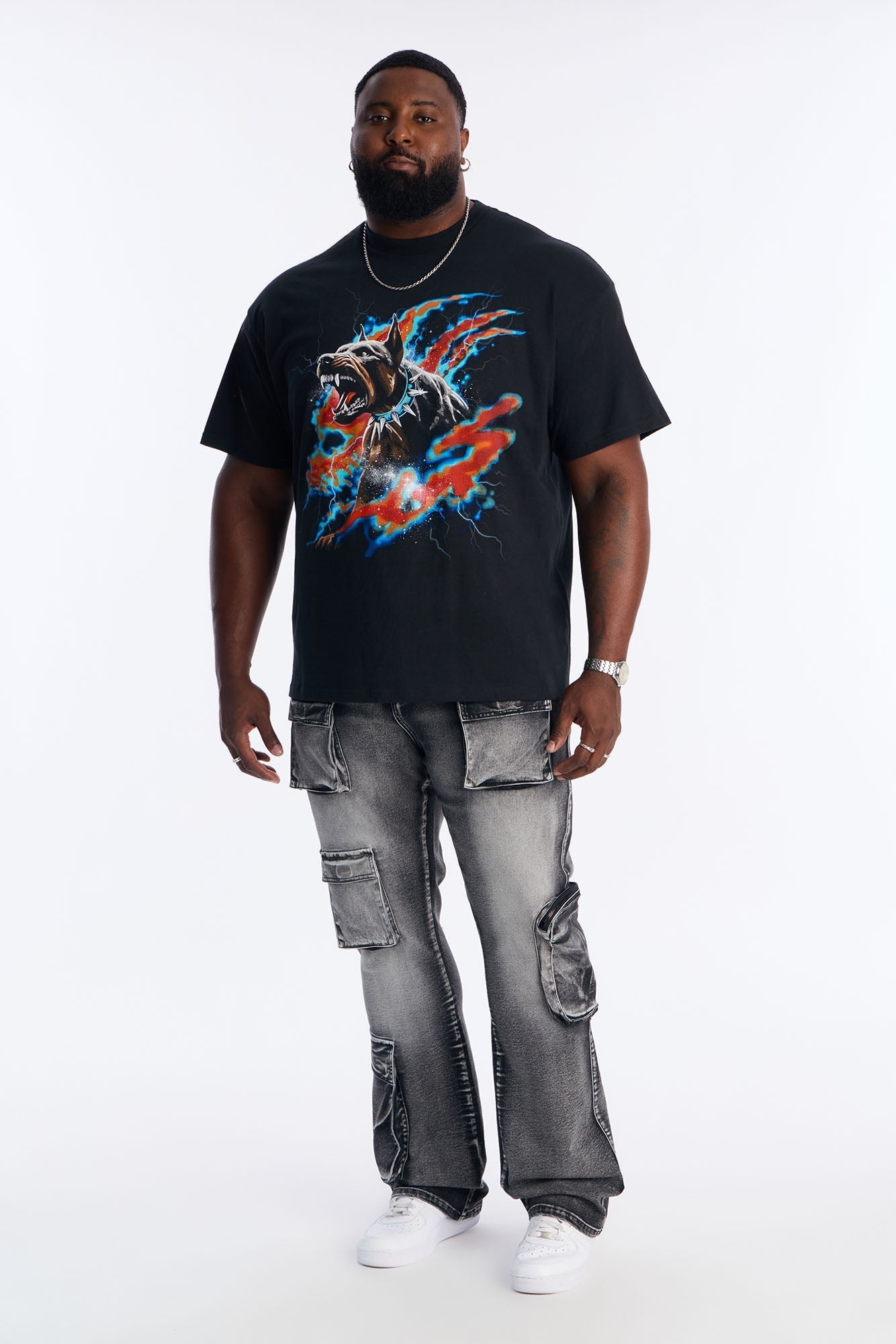 Stacked Skinny Flare Out And About Cargo Jean - Black Wash Fashion Nova