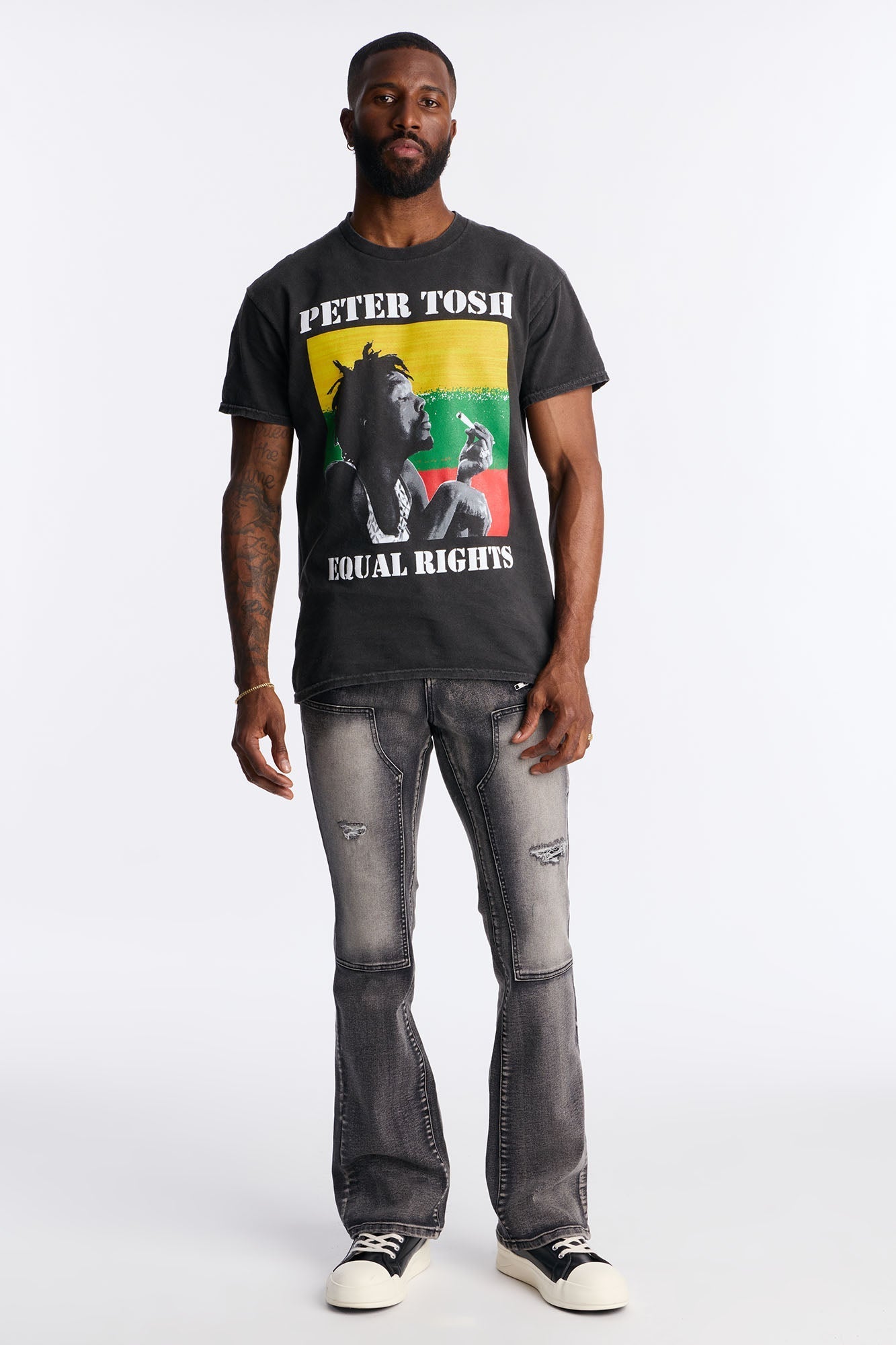 Peter Tosh Vintage Washed Short Sleeve Tee - Black Wash Fashion Nova
