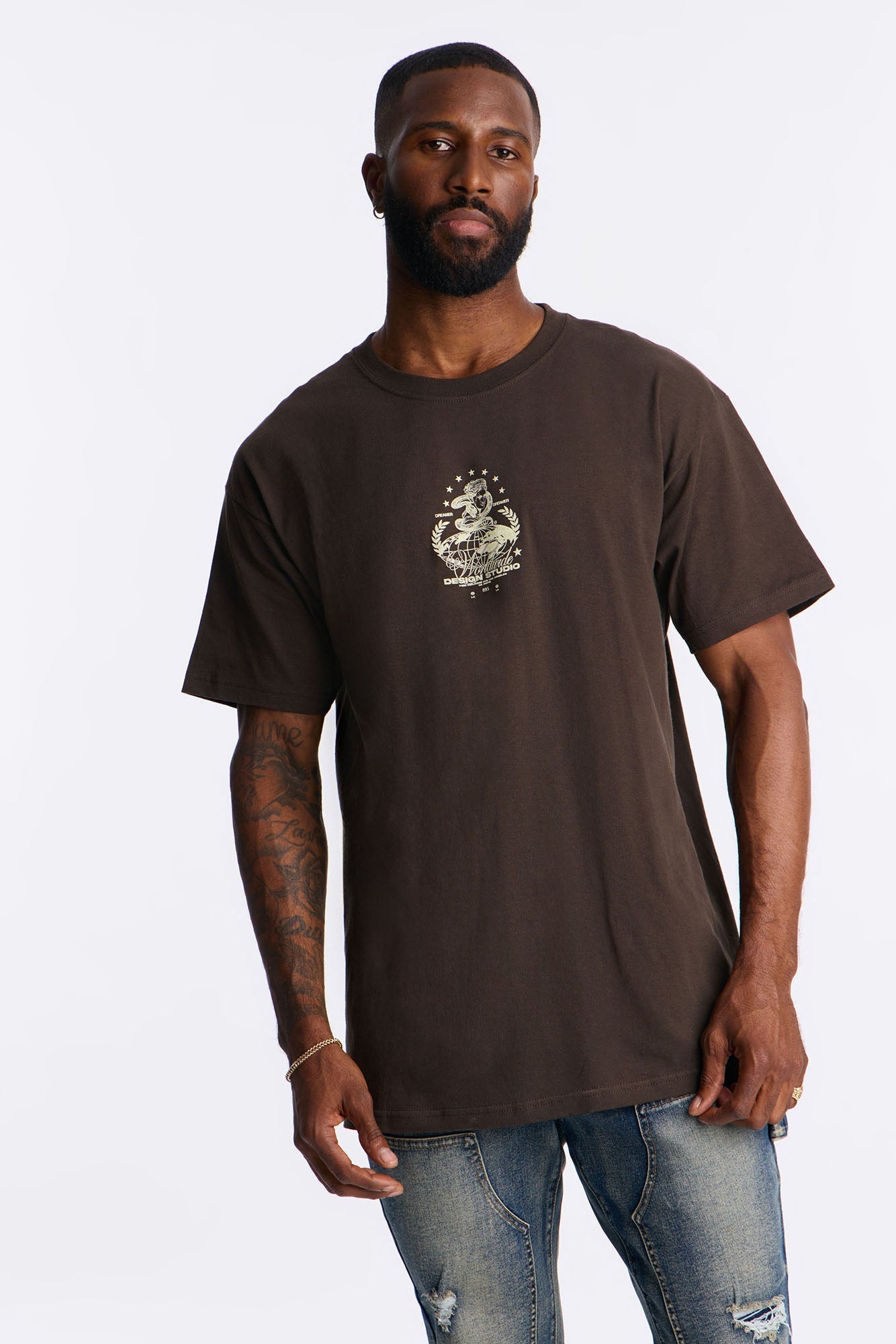 Dreamer Design Studio Short Sleeve Tee - Brown Fashion Nova