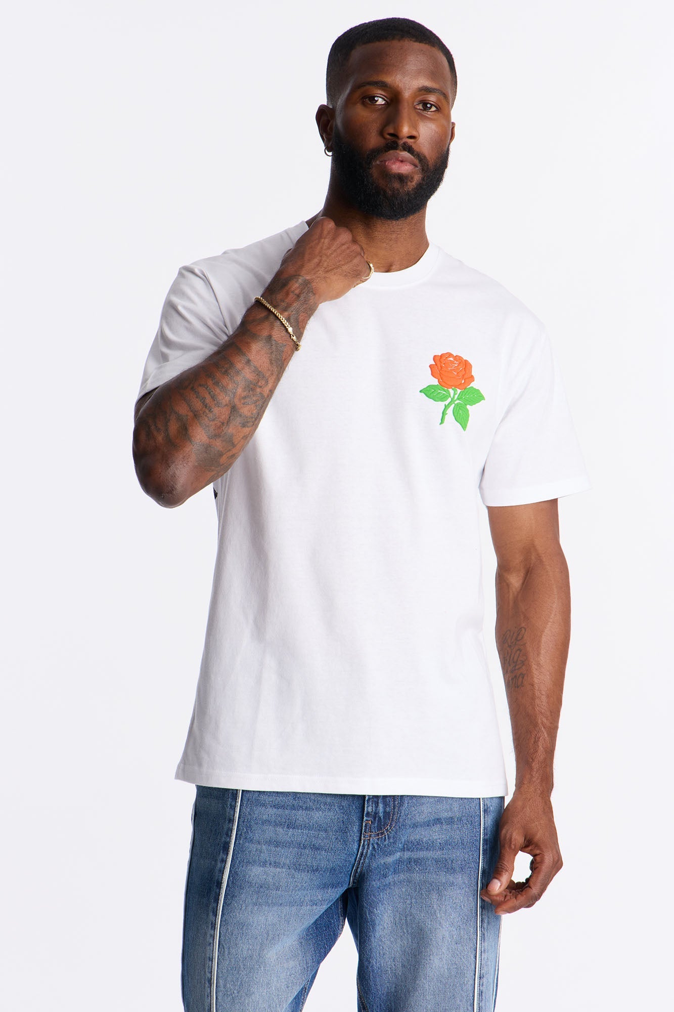 Give Me My Flowers Hustle Short Sleeve Tee - White Fashion Nova