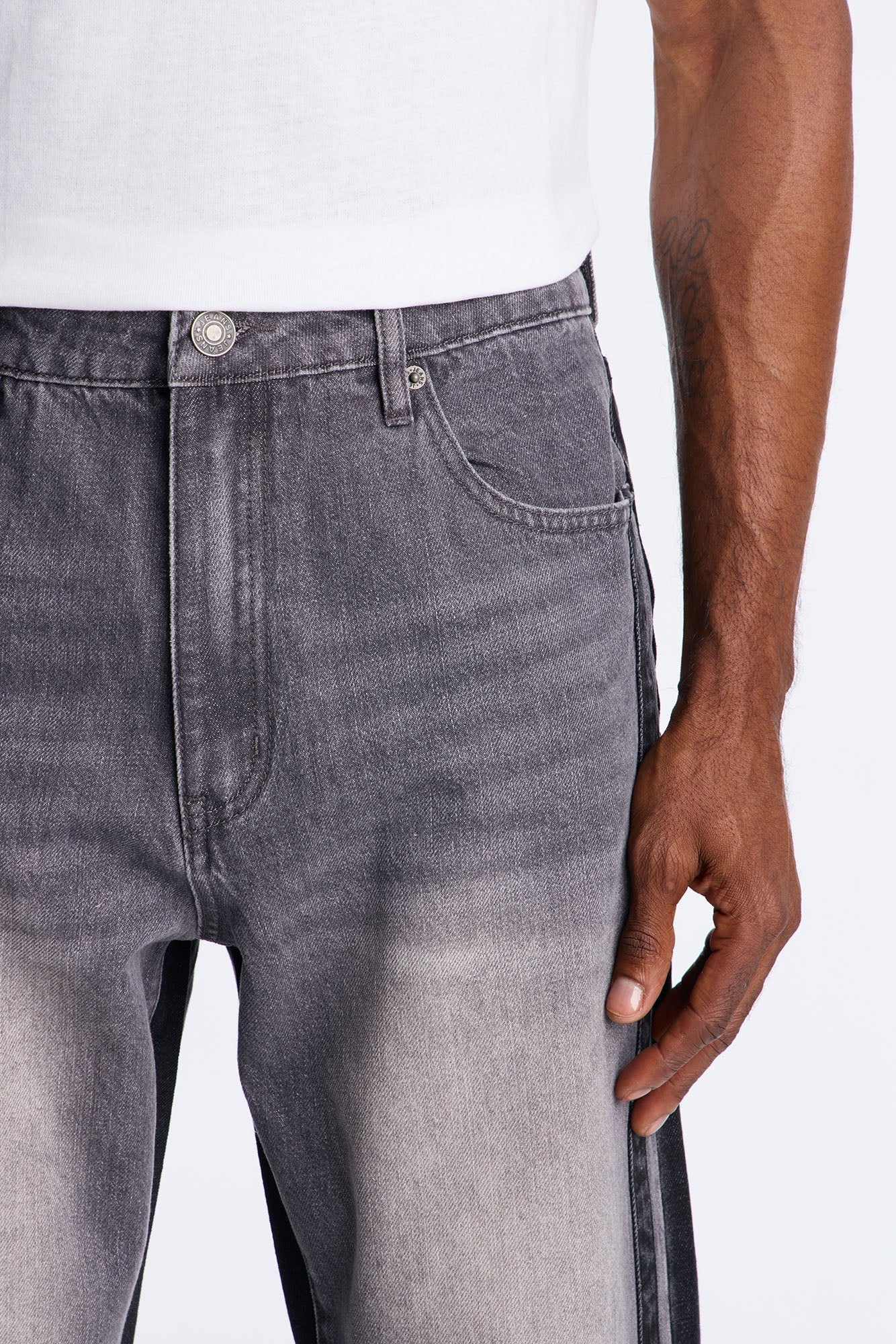 Straight Track Me Down Jean - Black/Grey Fashion Nova