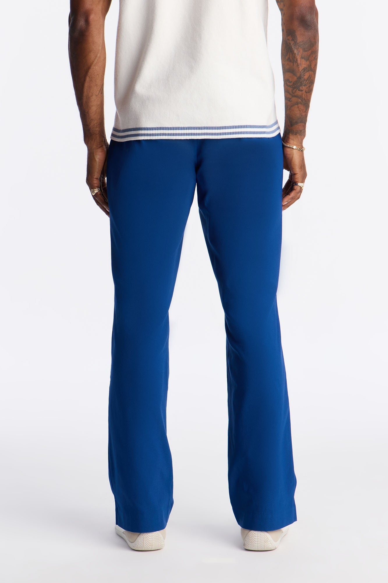 Slim Modern Gabardine Slit Flared Trouser - Navy Fashion Nova
