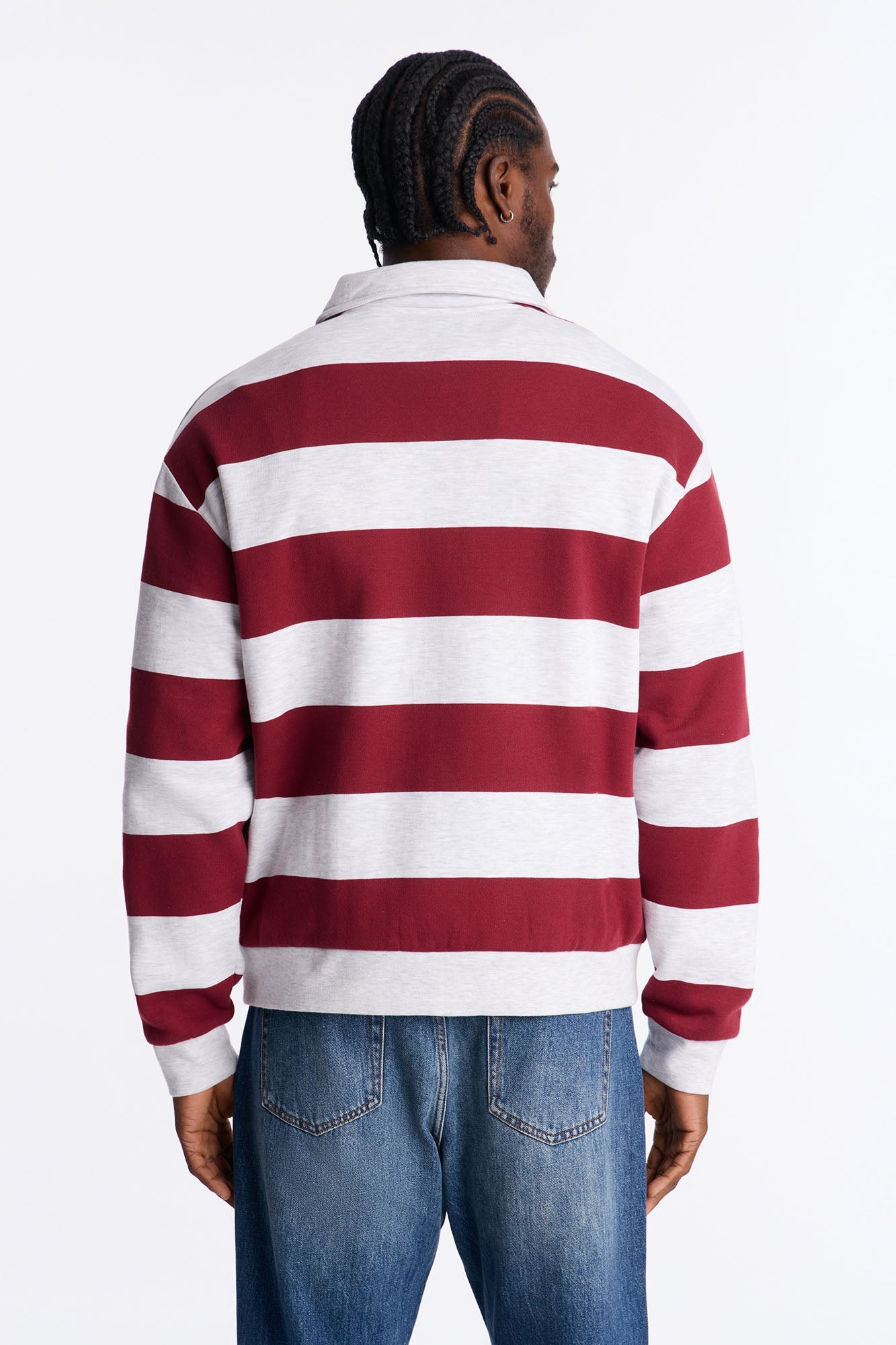 Make Yourself Proud Stripe Fleece Polo - Red Fashion Nova