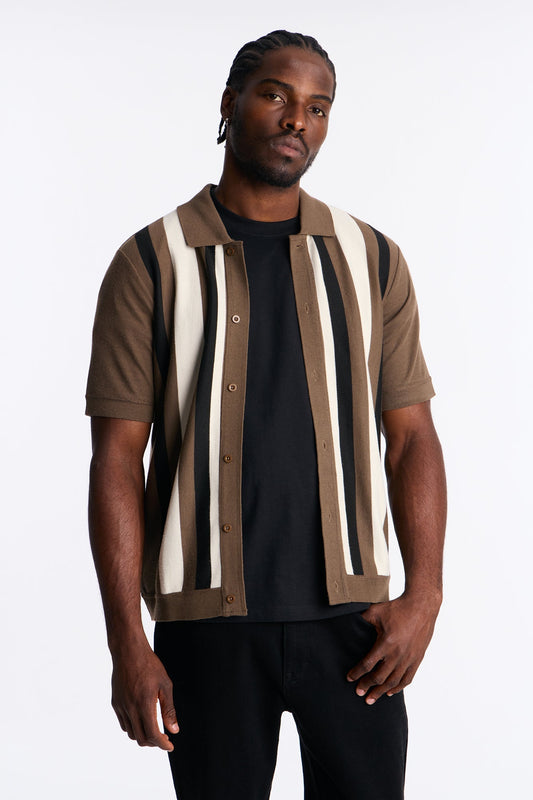 Sundown Lounge Button Up - Tan/Multi Fashion Nova