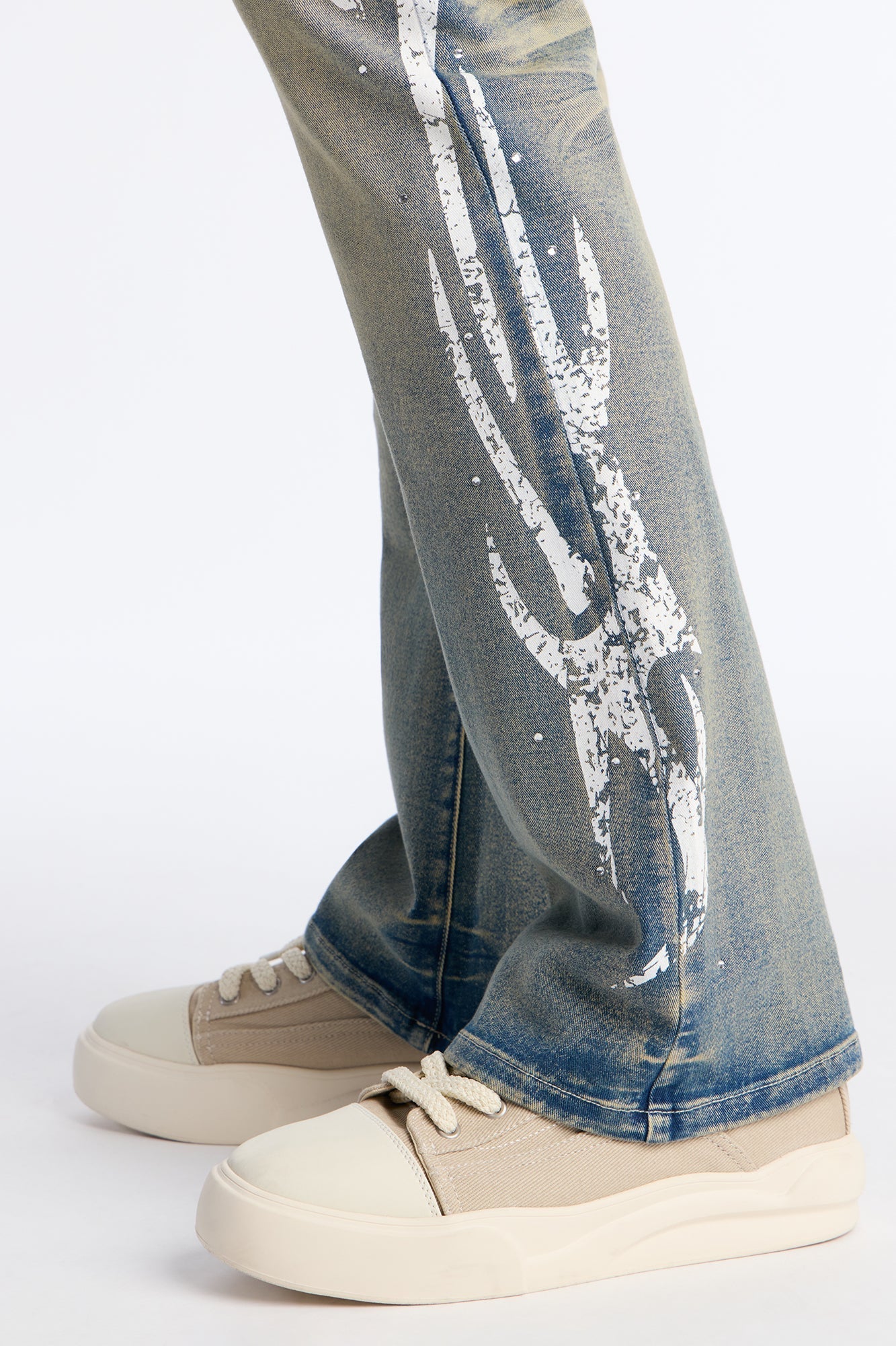 Stacked Skinny Flare Rockstar Life Jewel Jean - Light Wash Fashion Nova