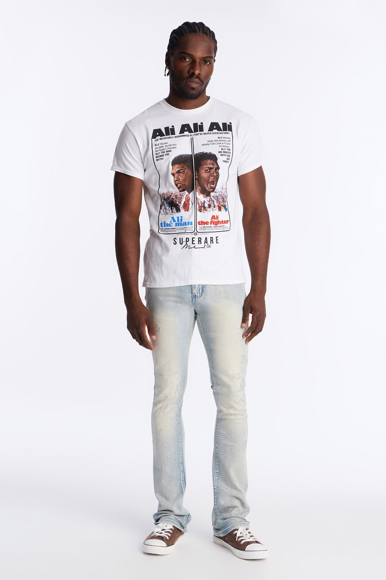Muhammad Ali The Man The Fighter Short Sleeve Tee - White Fashion Nova