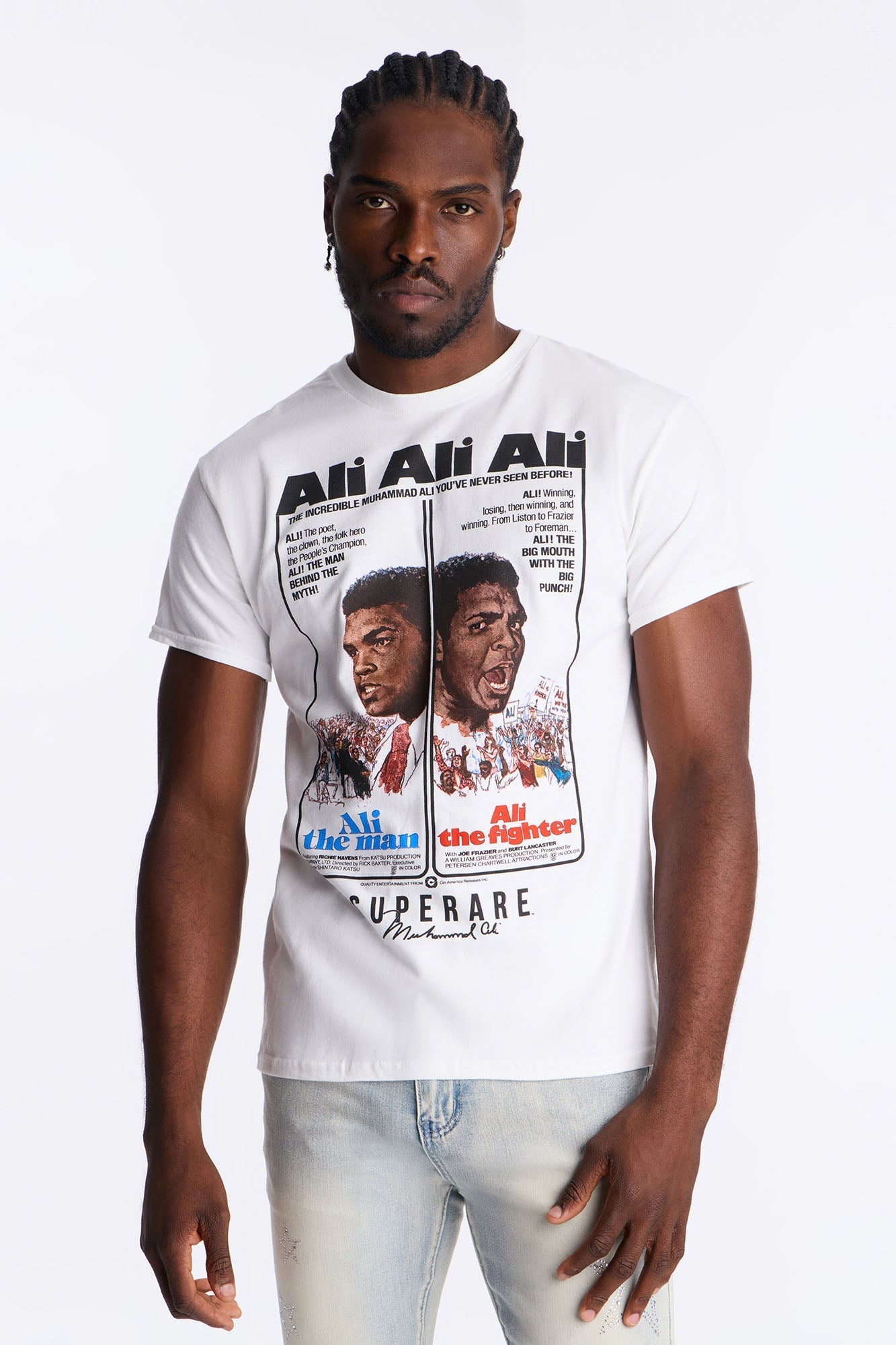 Muhammad Ali The Man The Fighter Short Sleeve Tee - White Fashion Nova