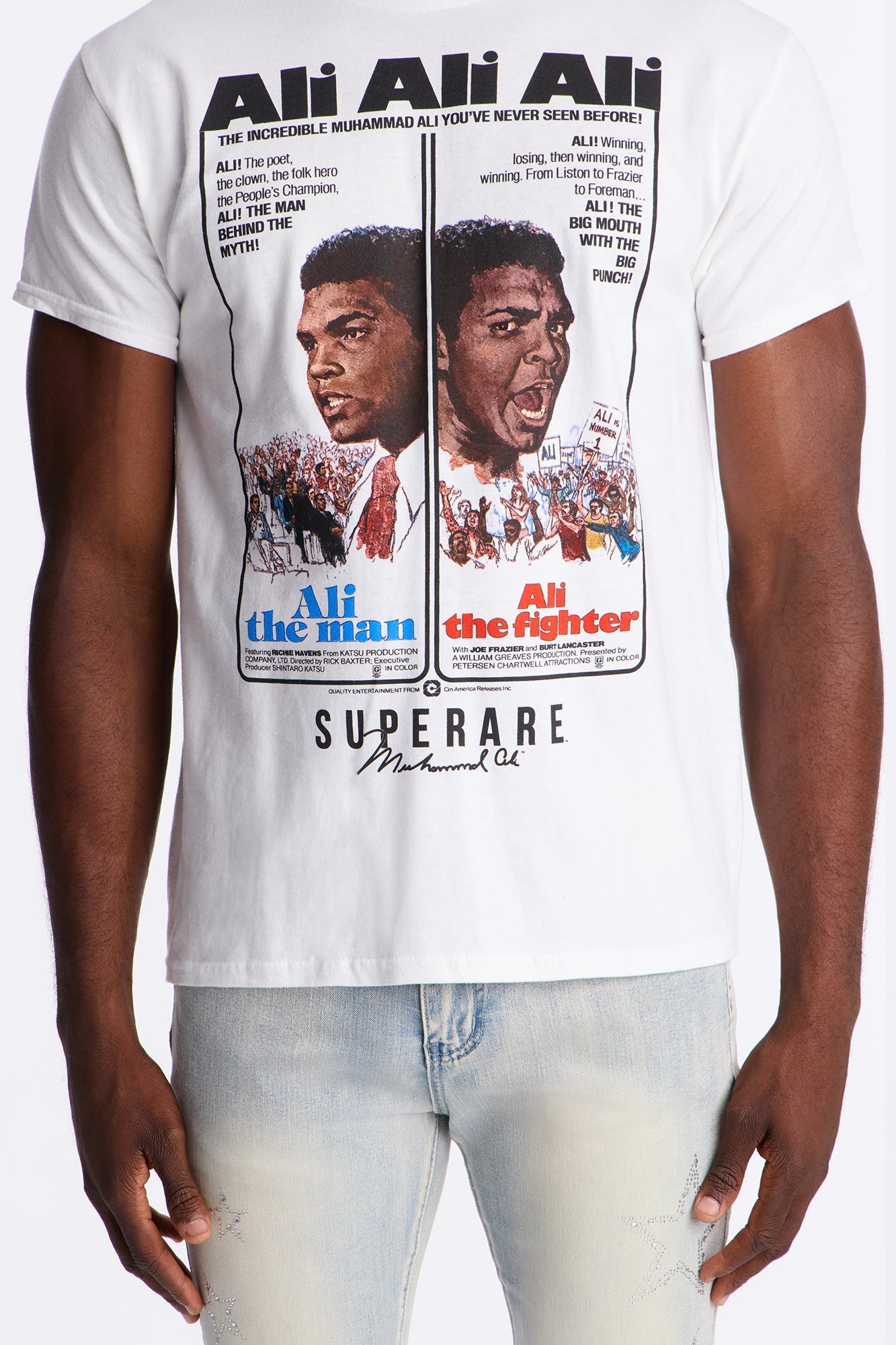 Muhammad Ali The Man The Fighter Short Sleeve Tee - White Fashion Nova