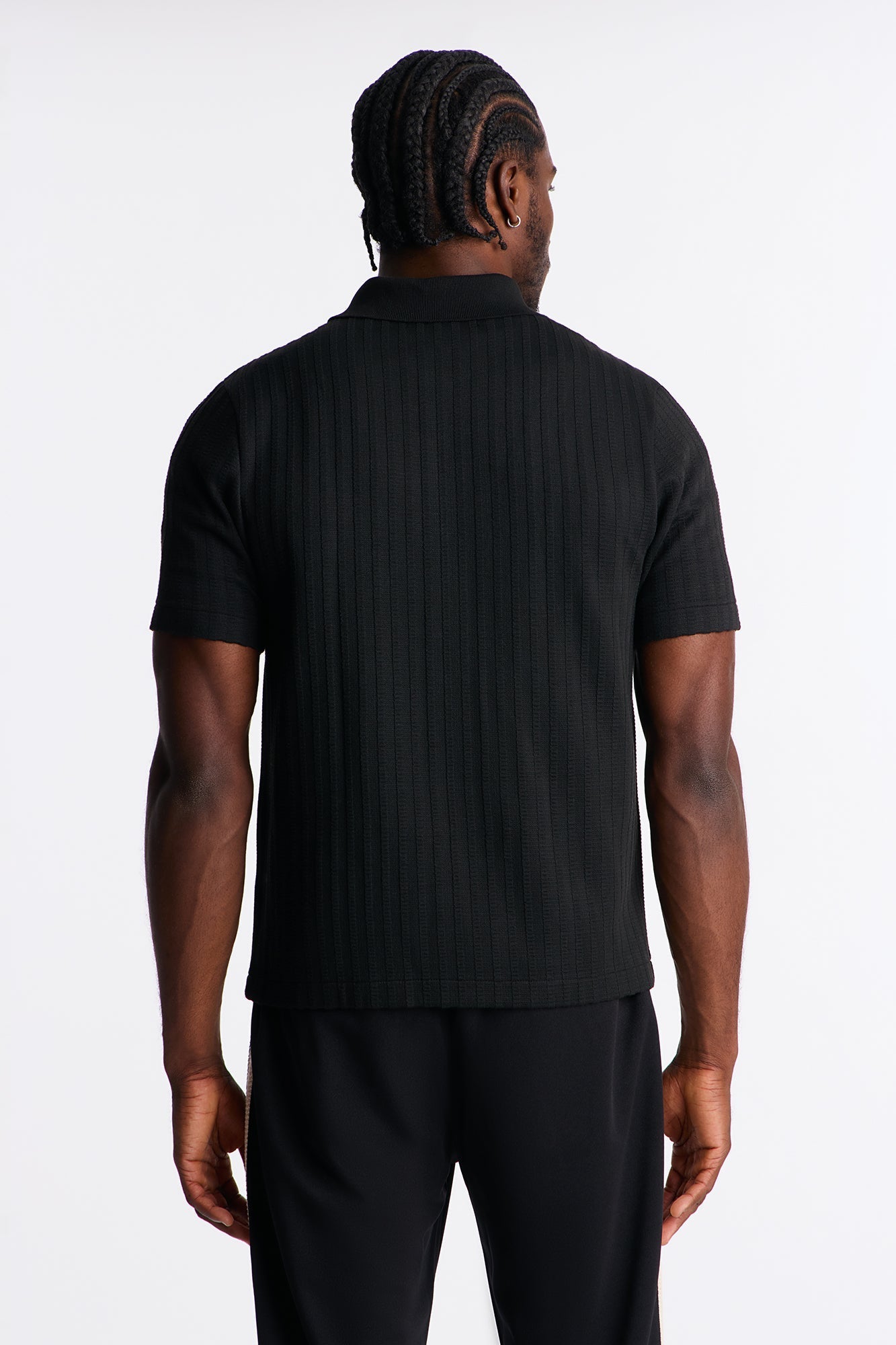 Shadow Button Striped Button Up - Black Fashion Nova
