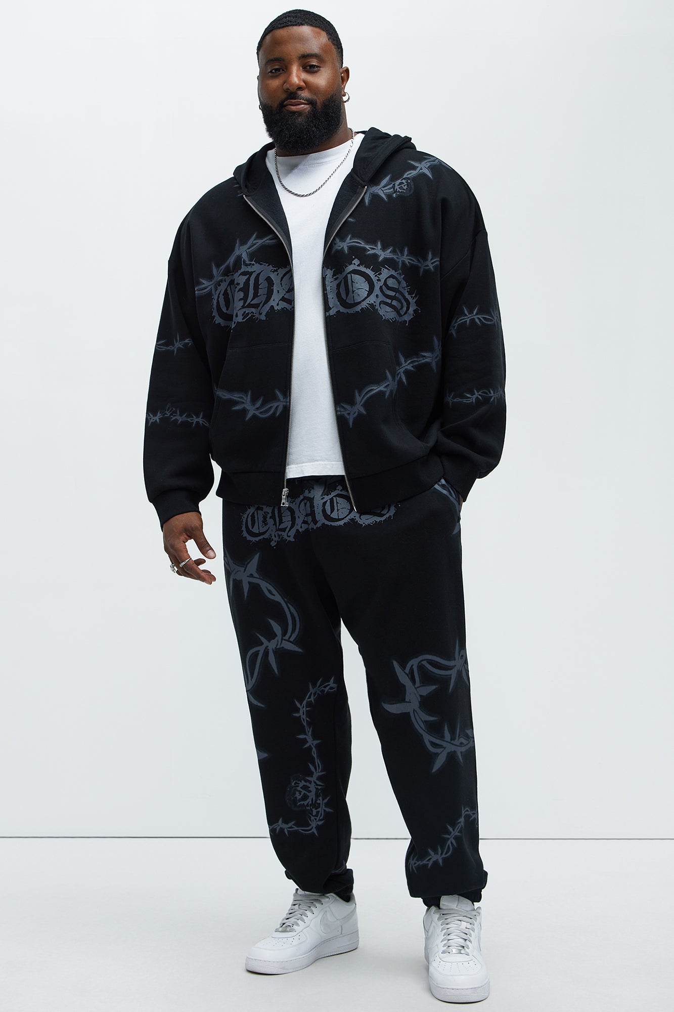 Tyson Chaos Oversized Zip Hoodie - Black Fashion Nova