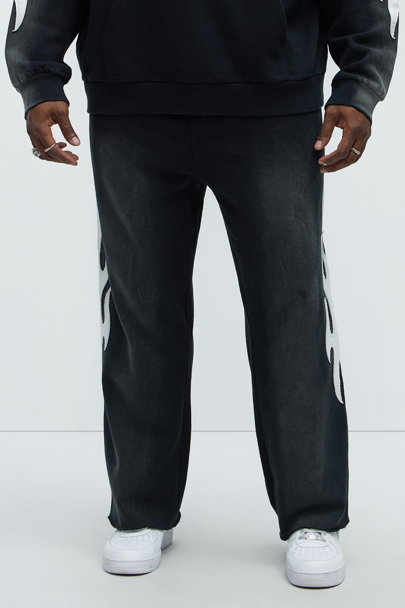 Flame Time Tyson Straight Sweatpants - Black Fashion Nova