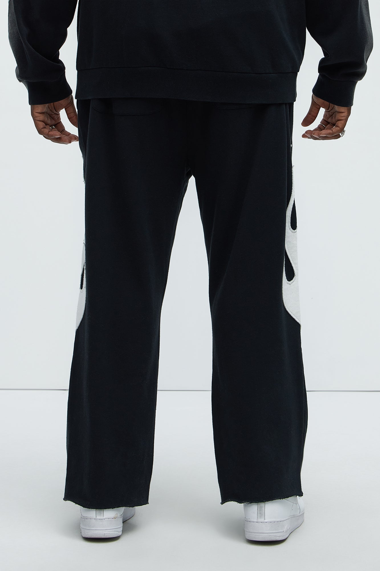 Flame Time Tyson Straight Sweatpants - Black Fashion Nova