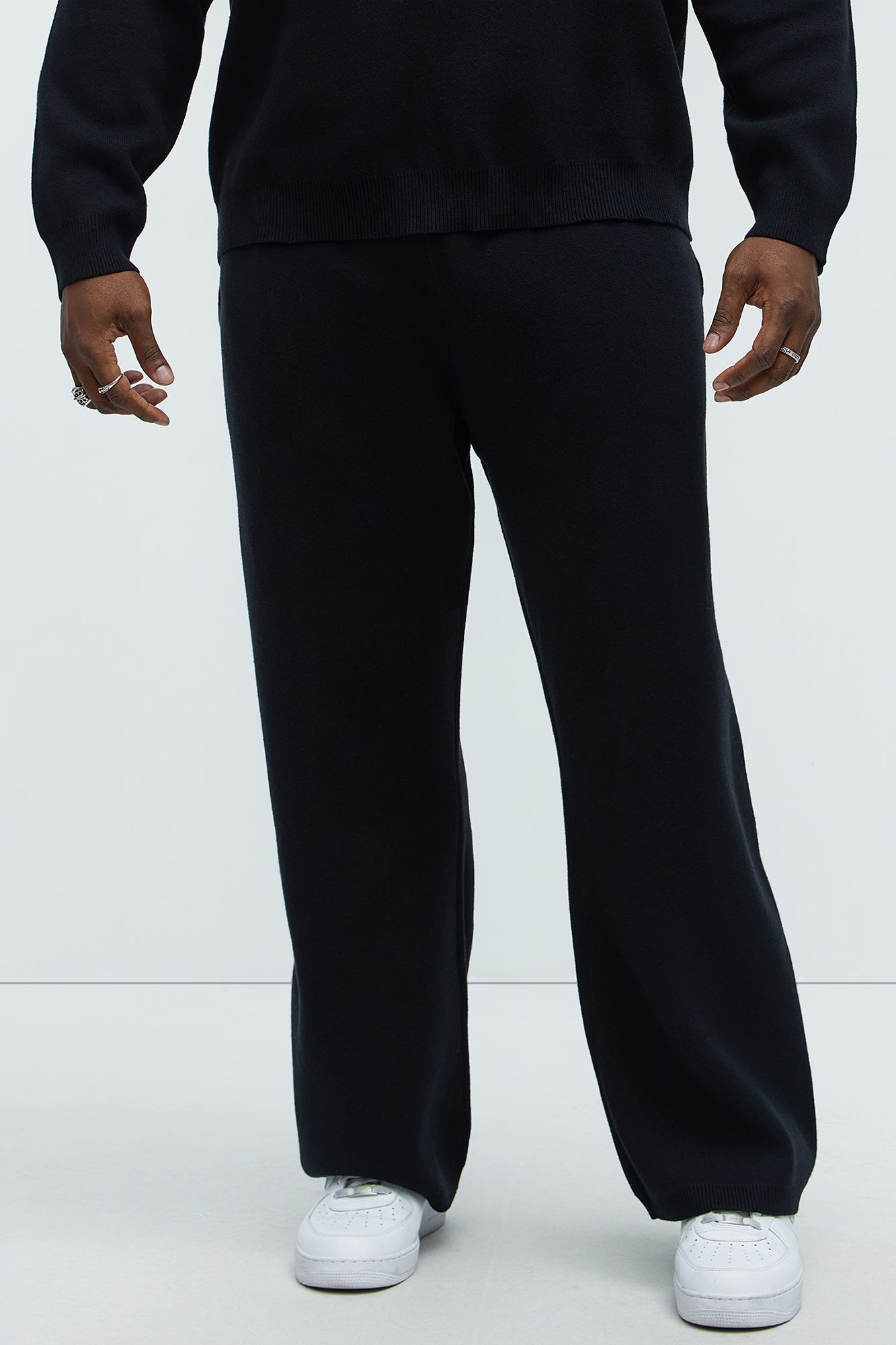 Recline Sweater Knit Sweatpants - Black Fashion Nova
