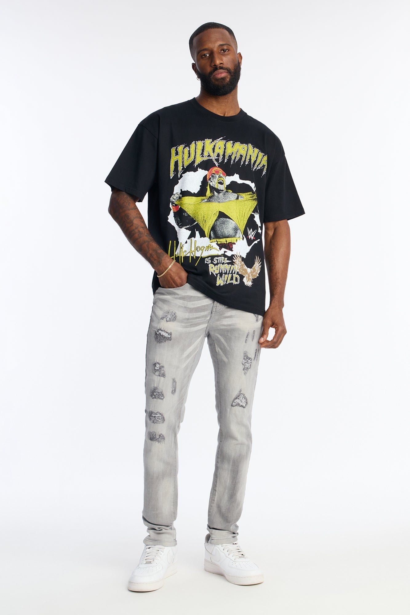 Hulk Hogan HULKAMANIA Premium Short Sleeve Tee - Black Fashion Nova