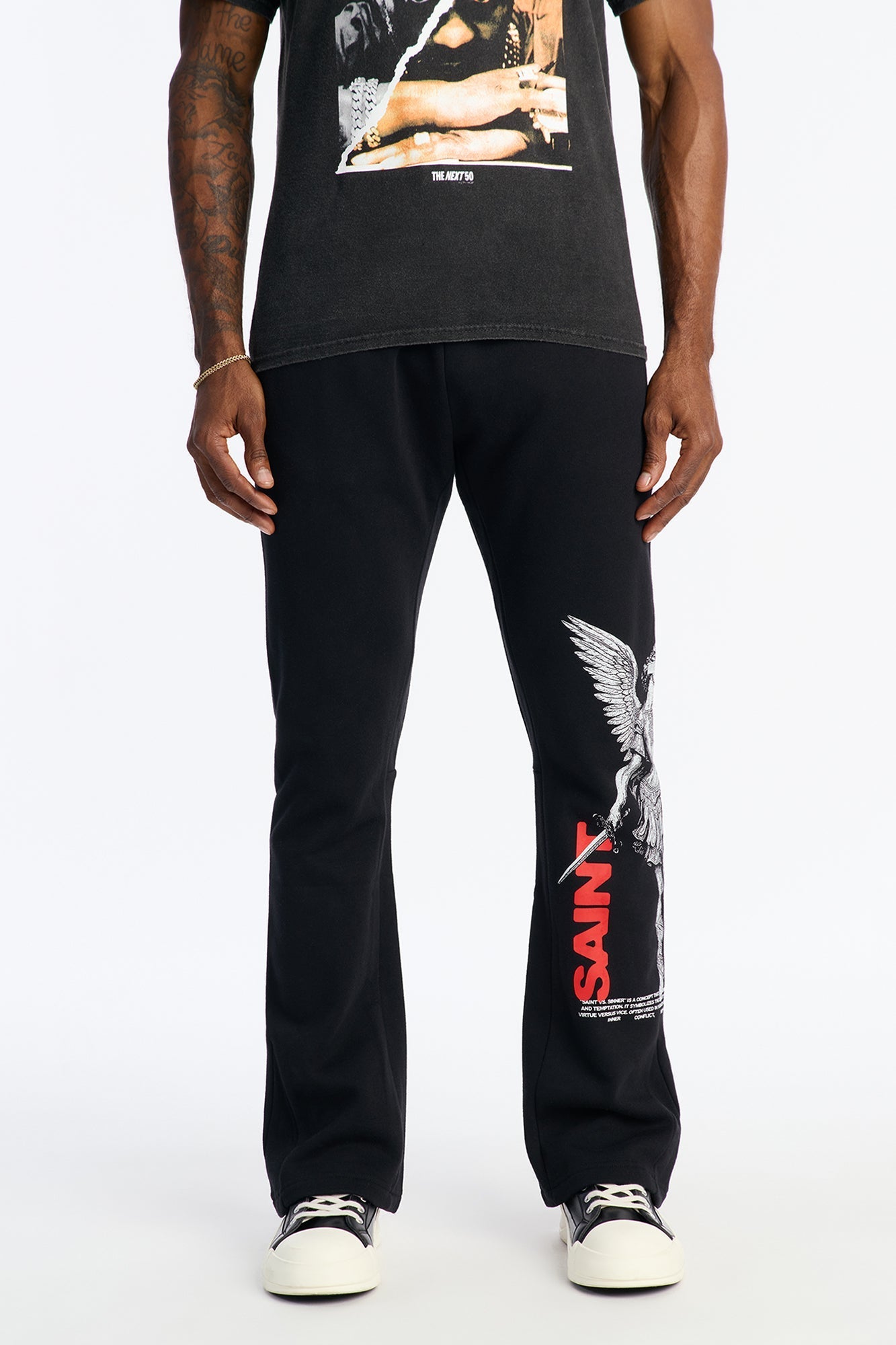 Saint Or Sinner Flared Sweatpants - Black Fashion Nova